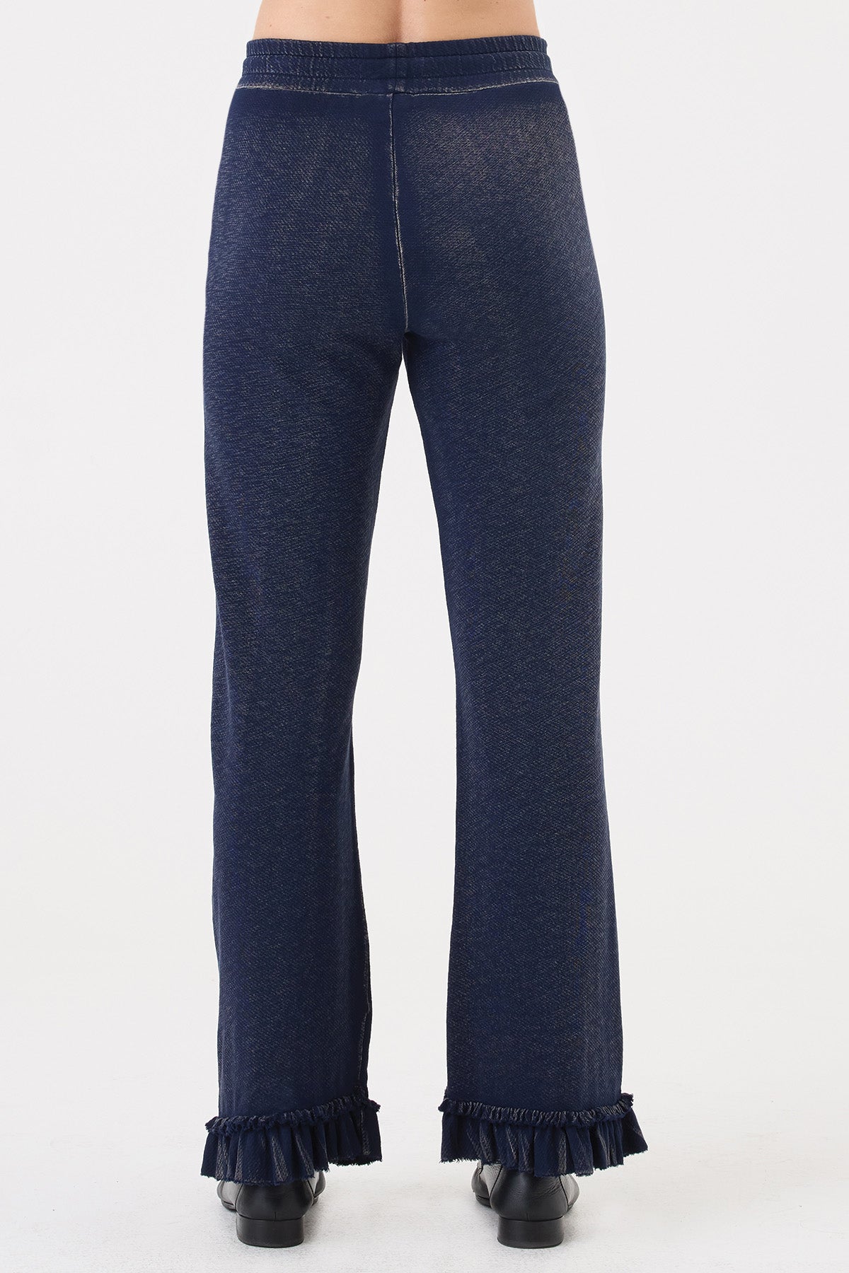 Denim Wash Ruffle Pant