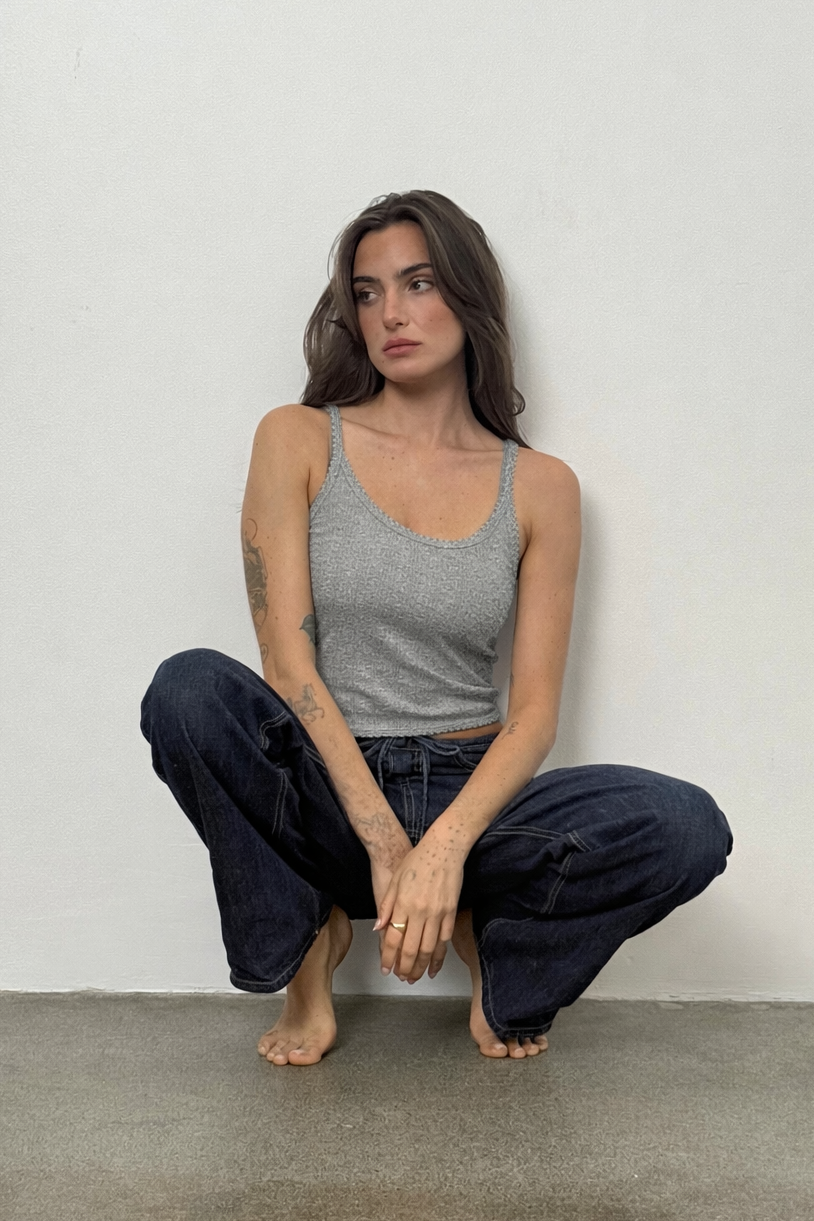 Ellie Cropped Cami - Goldie LeWinter #color_gray heather