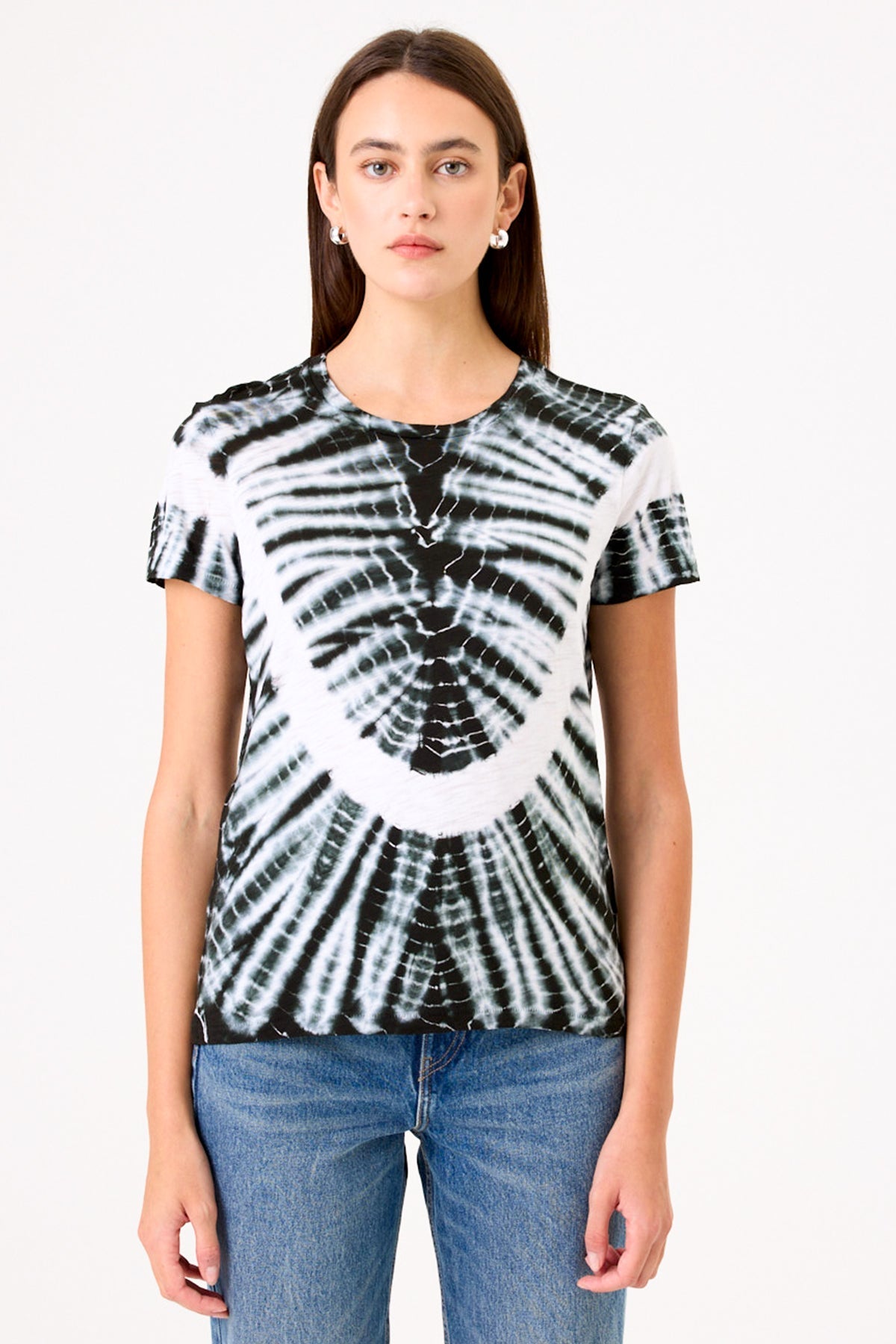Astral Tie Dye Boy Tee - Goldie LeWinter #color_white / black tie dye