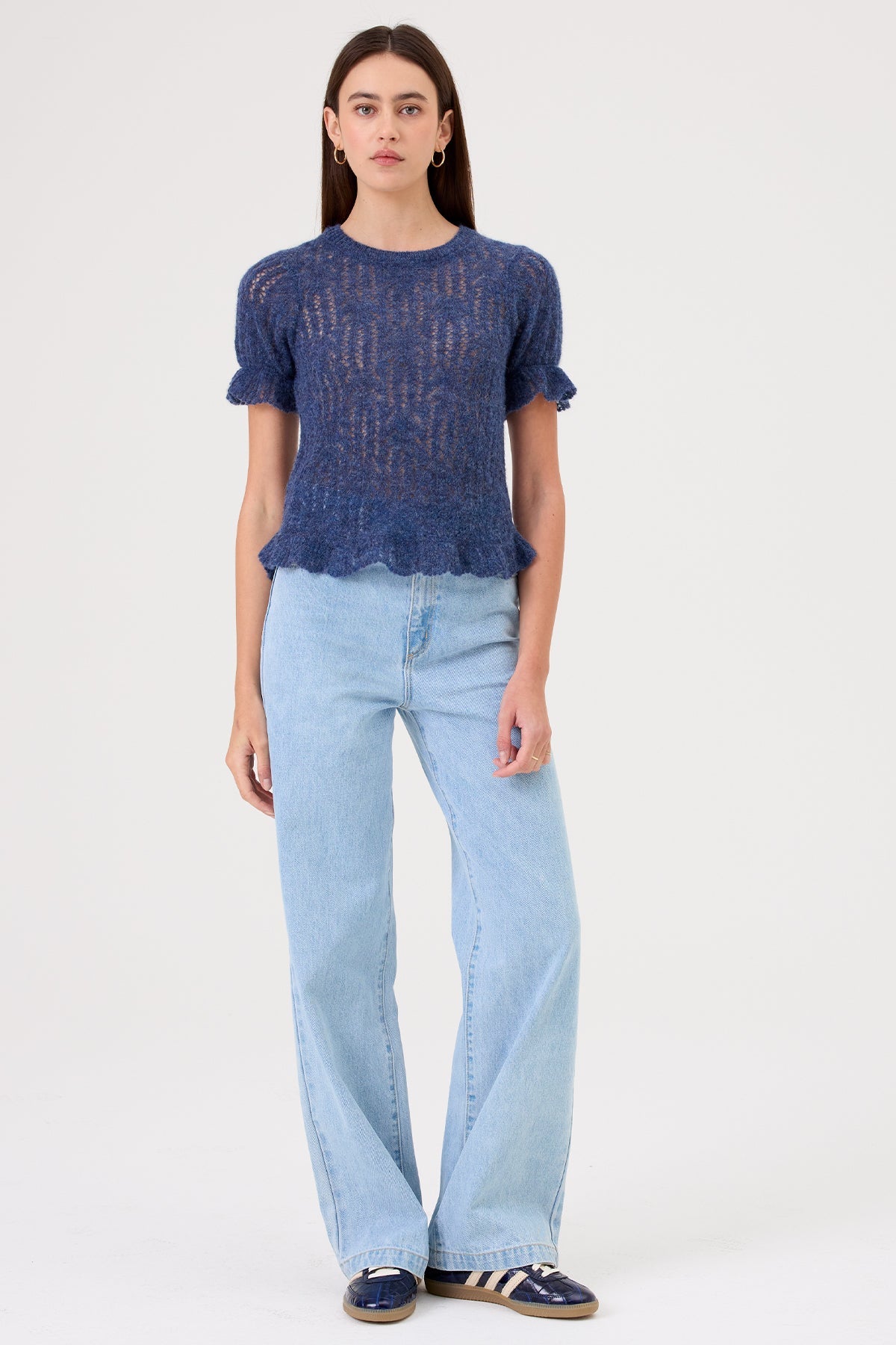 Aurora Puff Sleeve Sweater - Goldie LeWinter #color_denim multi