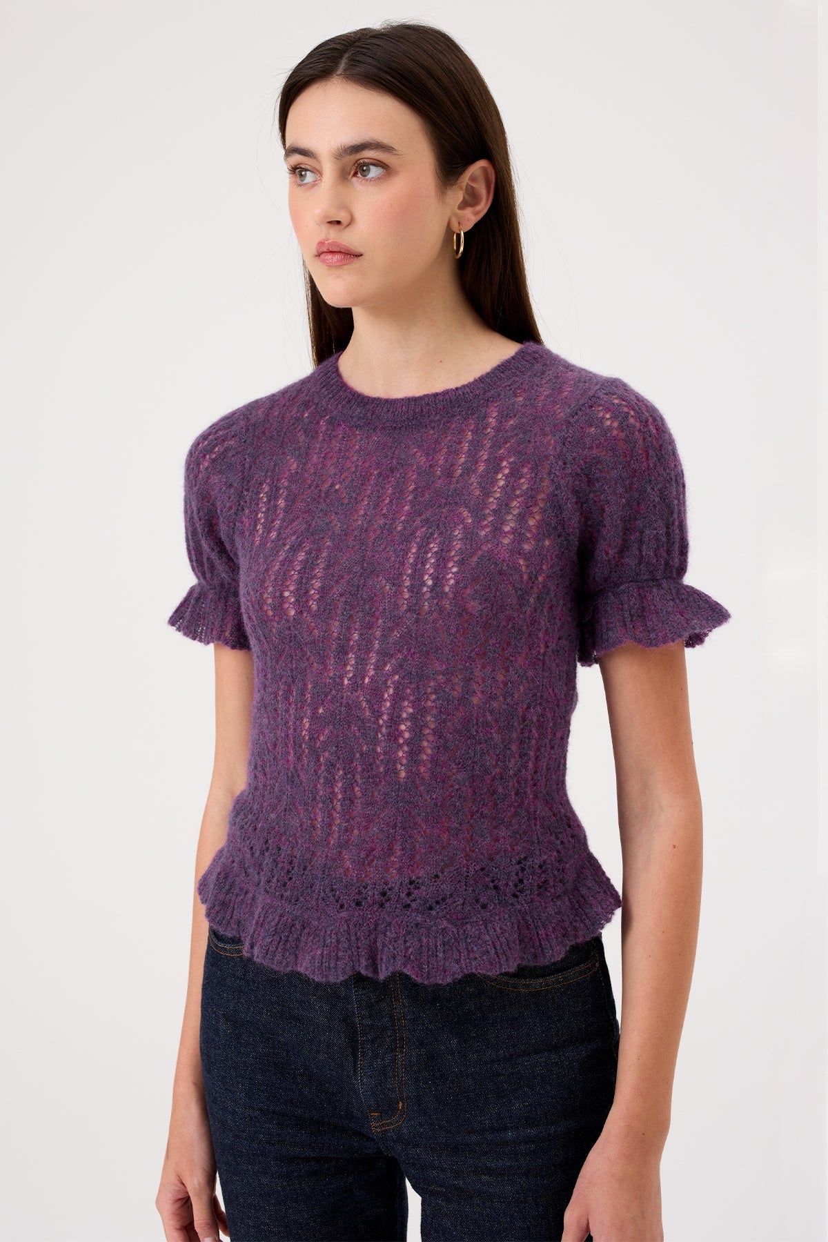 Aurora Puff Sleeve Sweater - Goldie LeWinter #color_violet multi