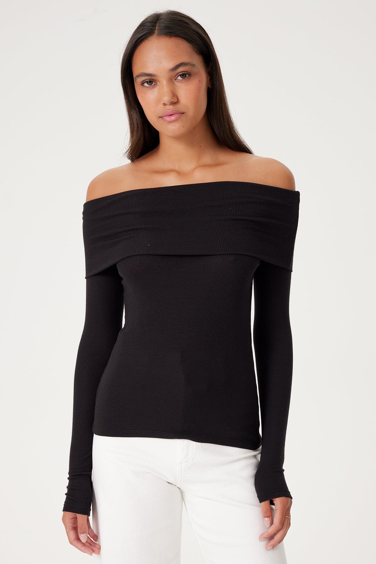 Bardot Ribbed Top - Goldie LeWinter