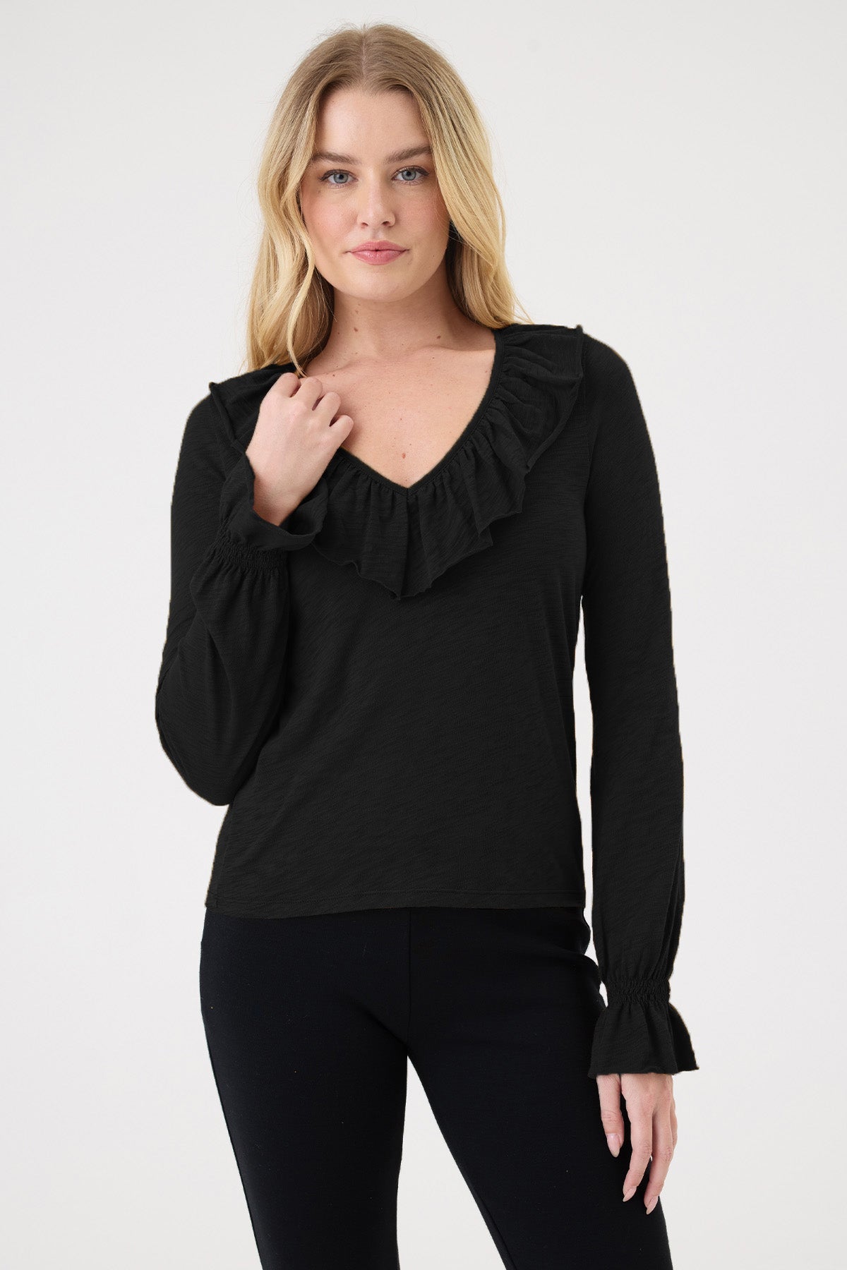 Bella Ruffle Top - Goldie LeWinter #color_black