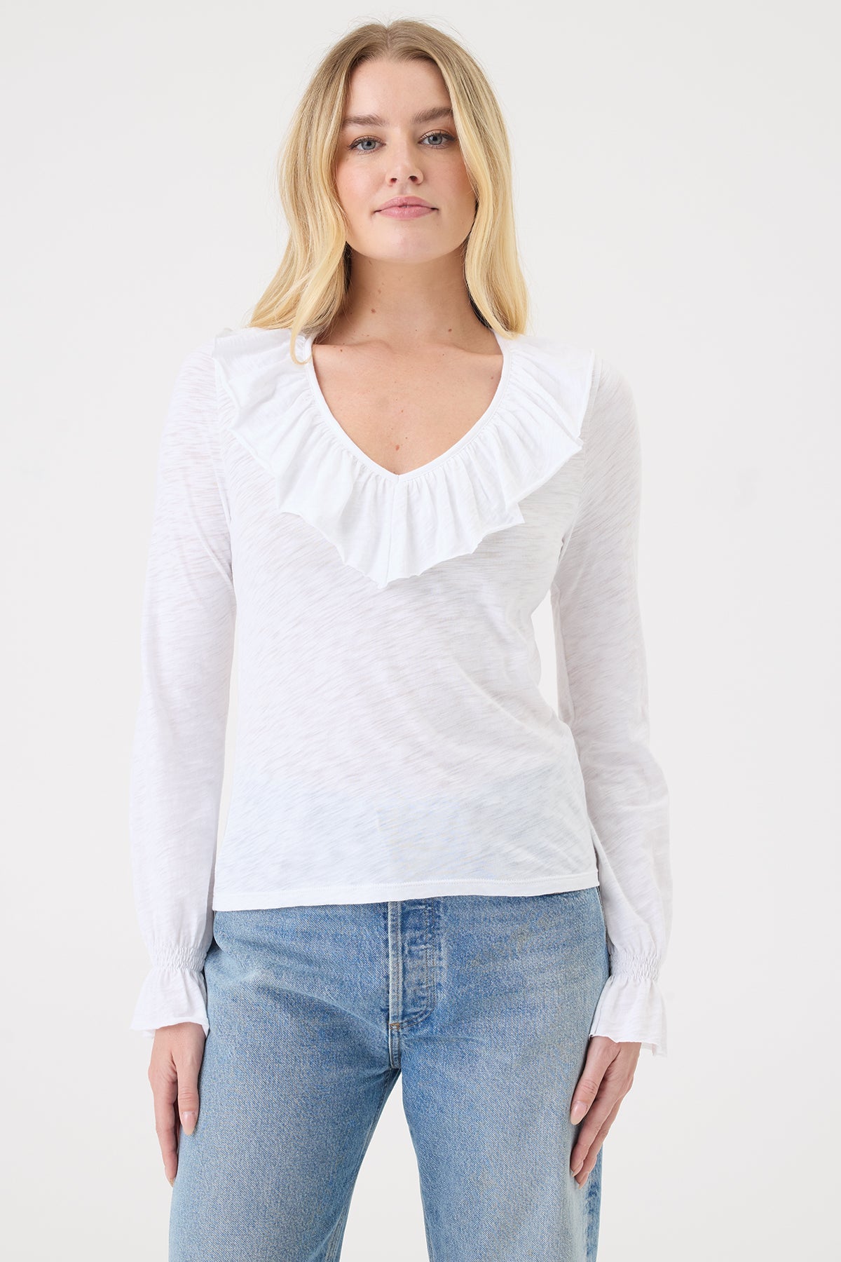 Bella Ruffle Top - Goldie LeWinter #color_white
