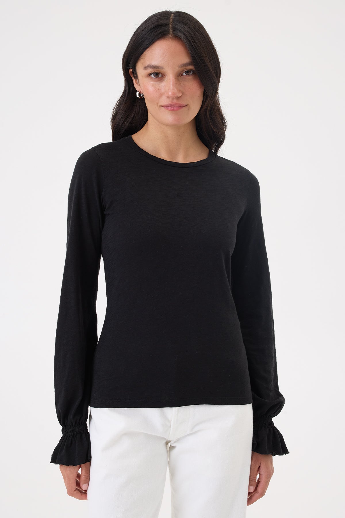 Bishop Sleeve Blouse - Goldie LeWinter #color_black