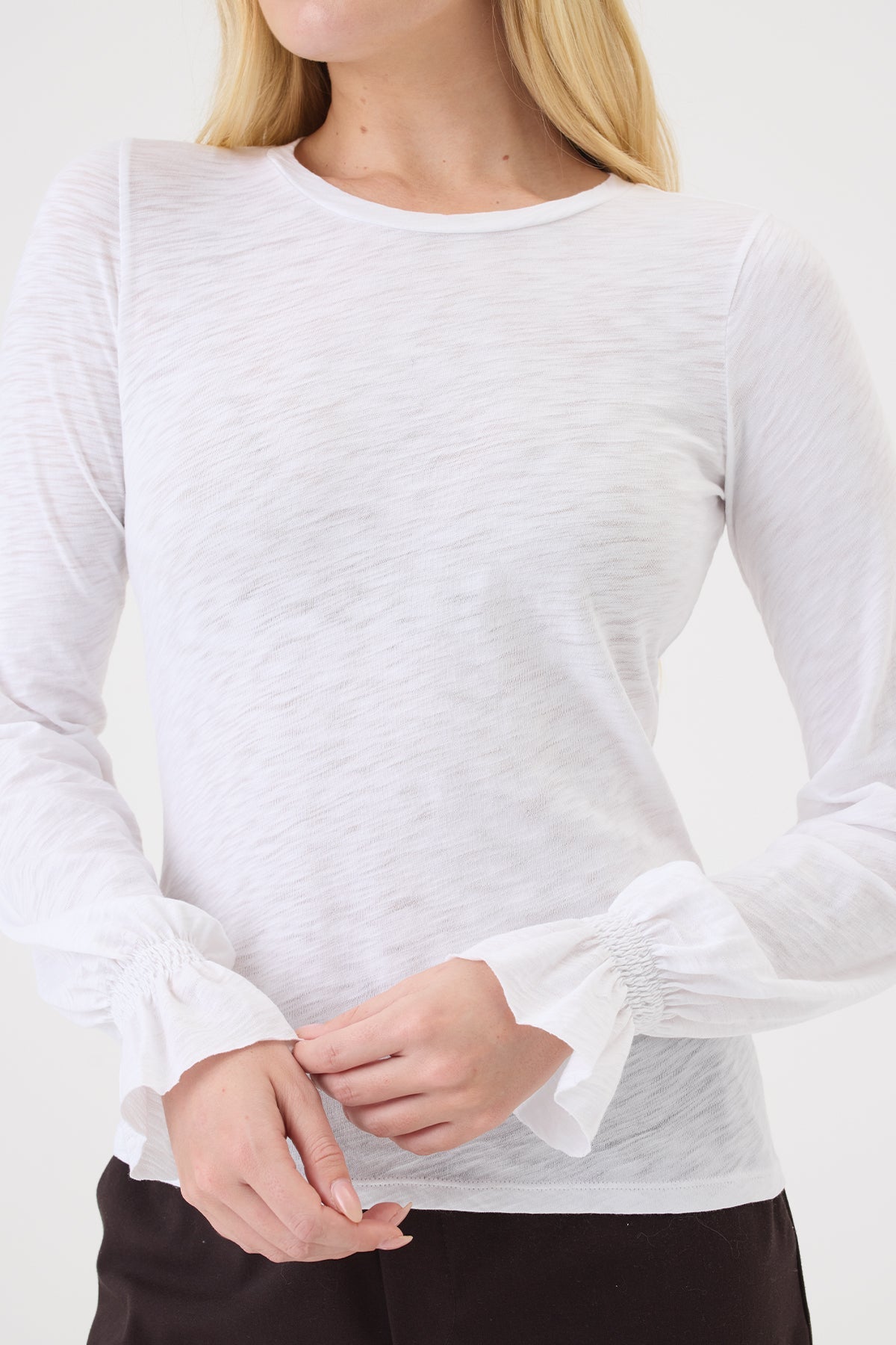 Bishop Sleeve Blouse - Goldie LeWinter #color_white