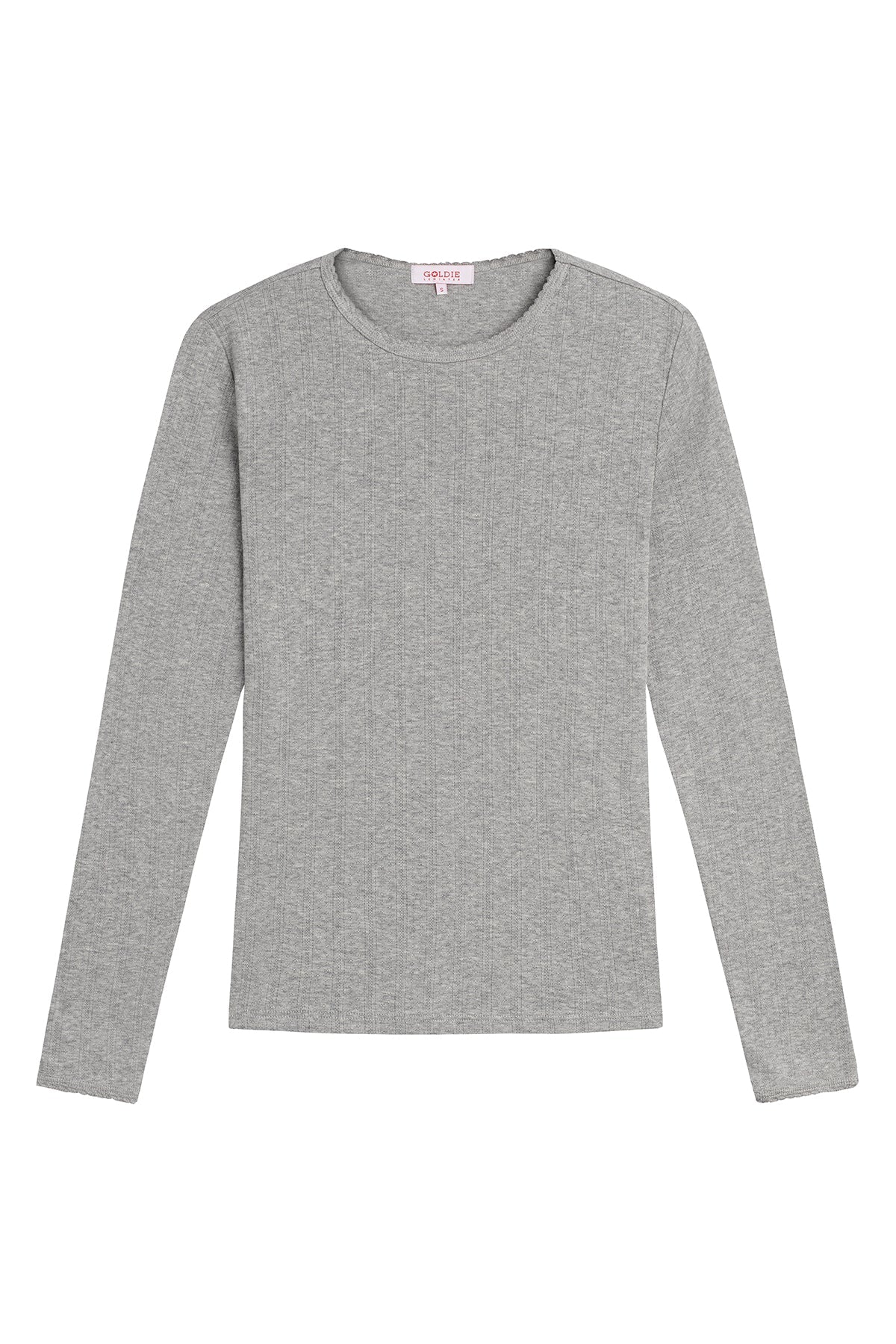 Blaire Pointelle Top - Goldie LeWinter #color_gray heather