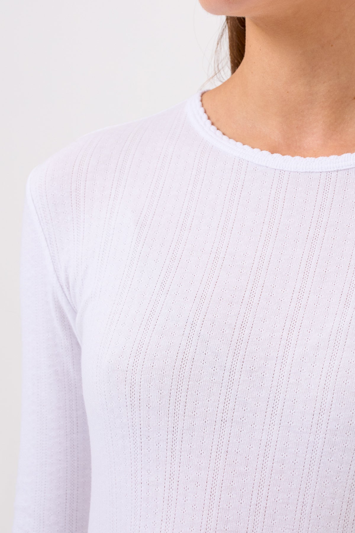 Blaire Pointelle Top - Goldie LeWinter #color_white