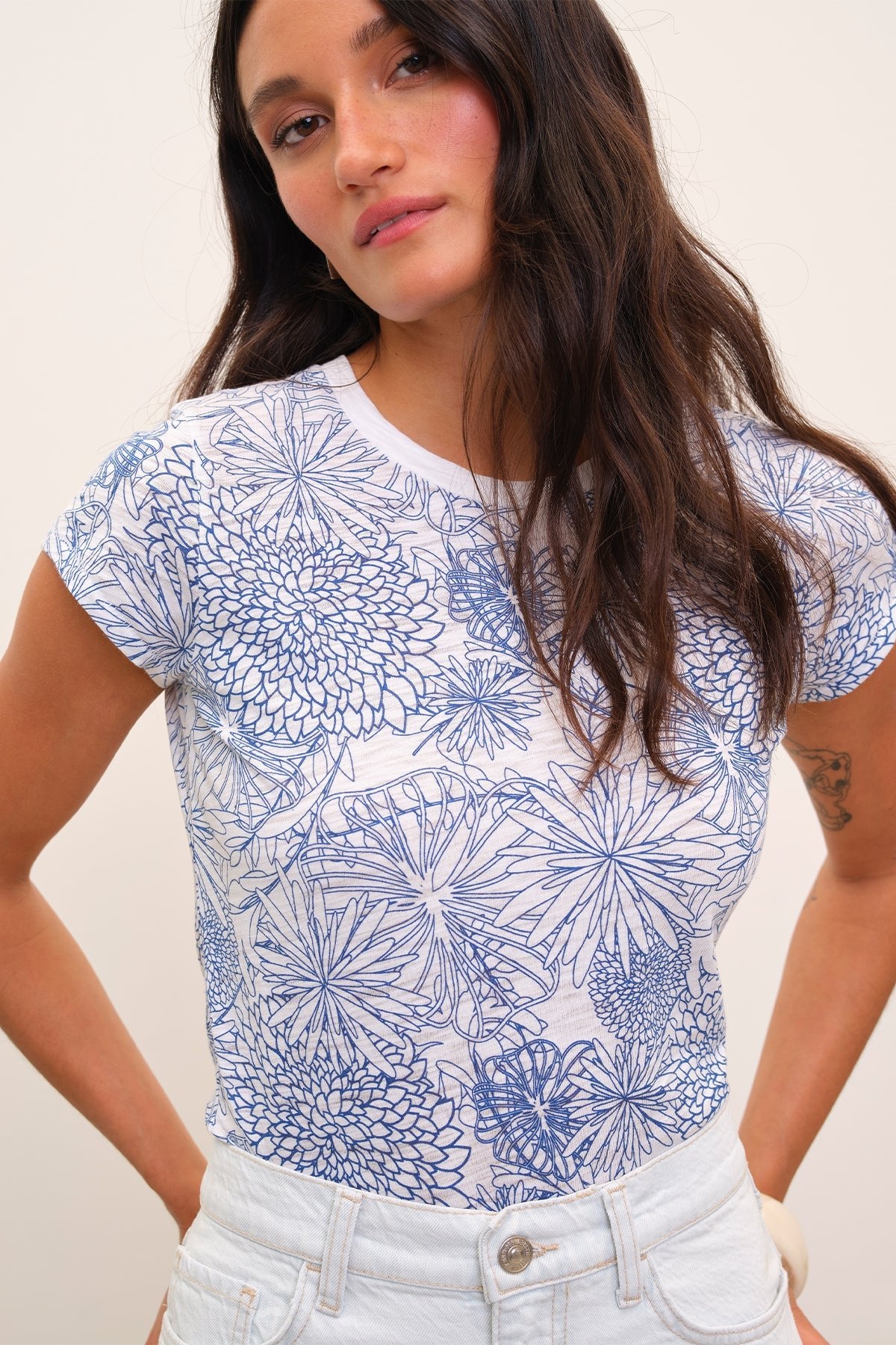 Botanical Ringer Tee - Goldie LeWinter #color_limoges