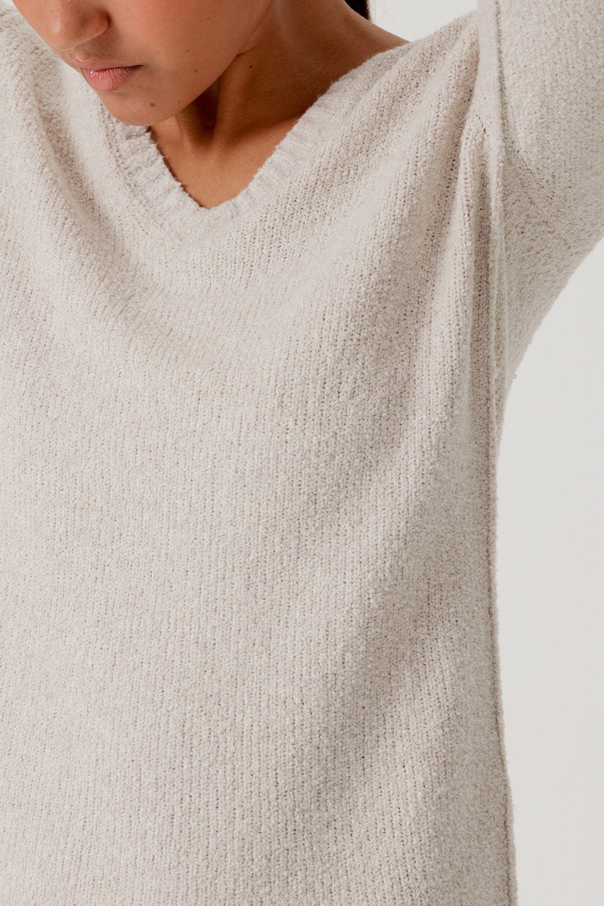 Bouclé V Neck Sweater - Goldie LeWinter