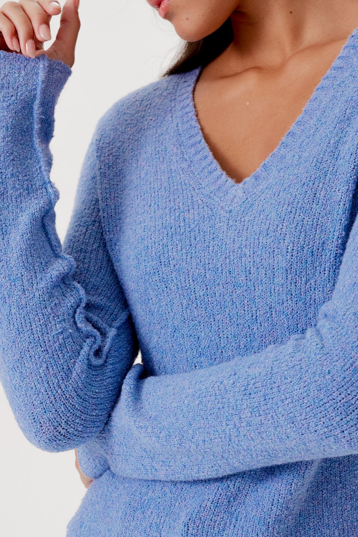 Bouclé V Neck Sweater - Goldie LeWinter