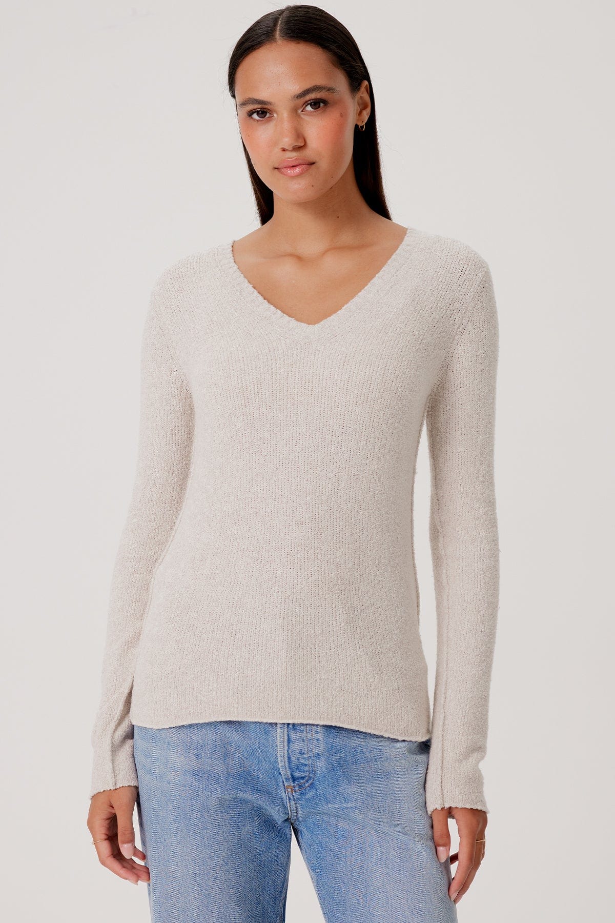Bouclé V Neck Sweater - Goldie LeWinter