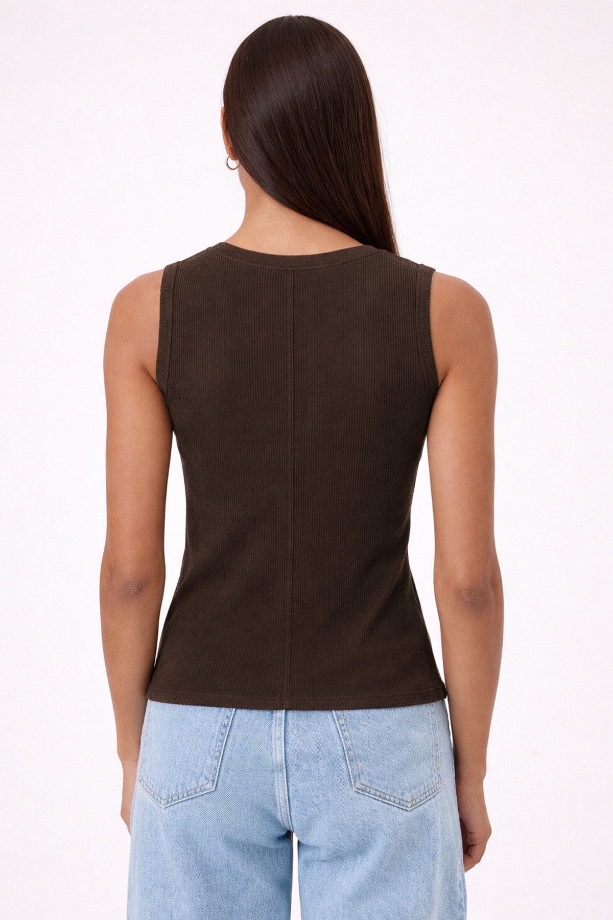 Brie Sleeveless Shell - Goldie LeWinter #color_coffee - limited edition