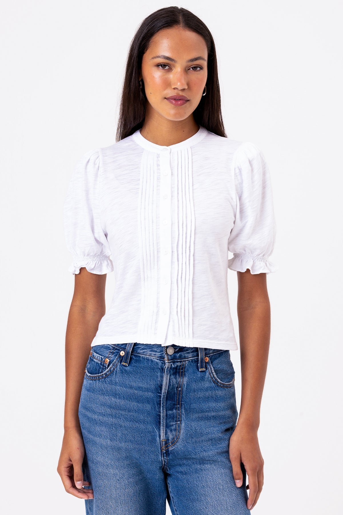 Celia Blouse - Peruvian Pima Cotton Romantic Blouse | GOLDIE