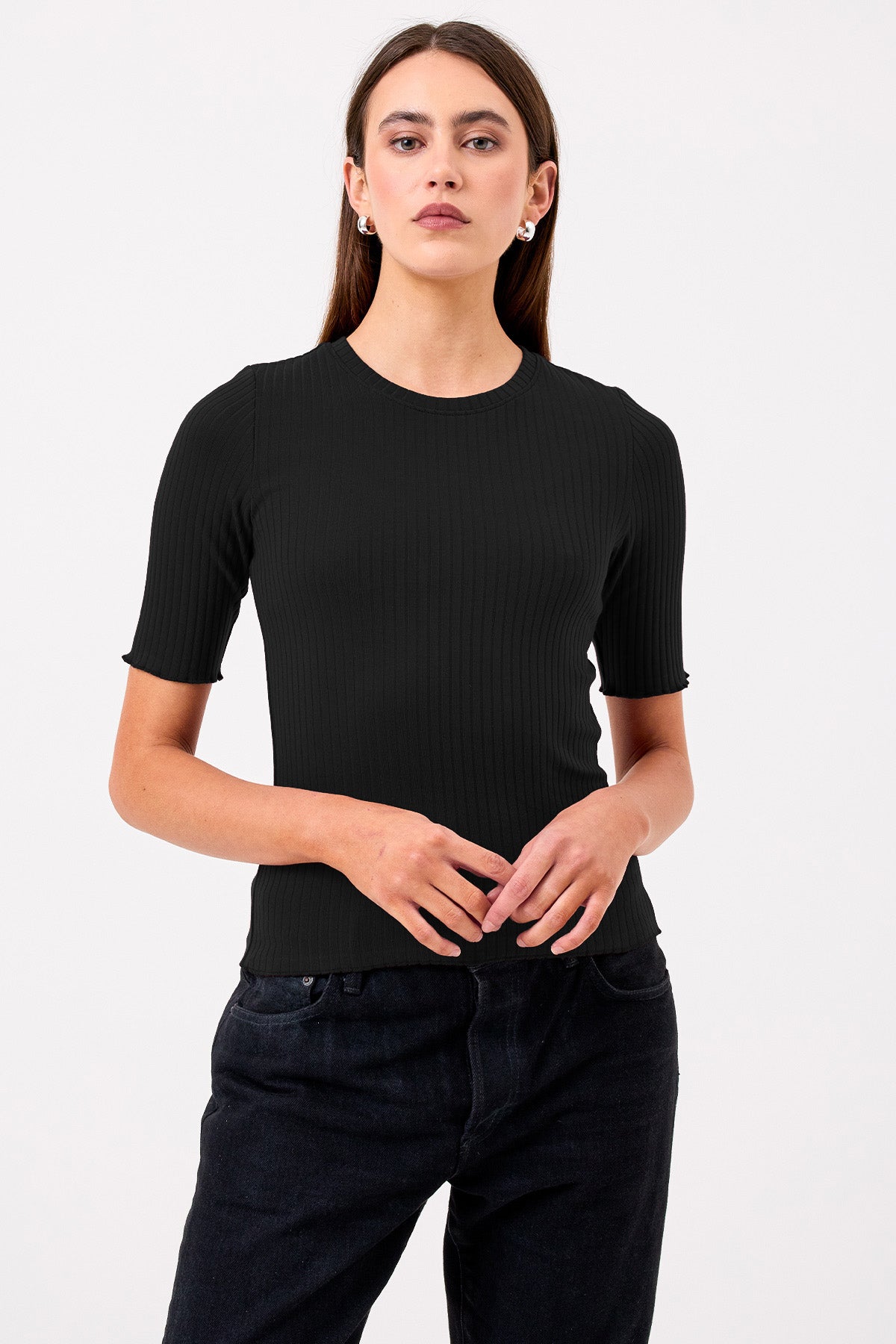 Chelsea Editor Tee - Goldie LeWinter #color_black