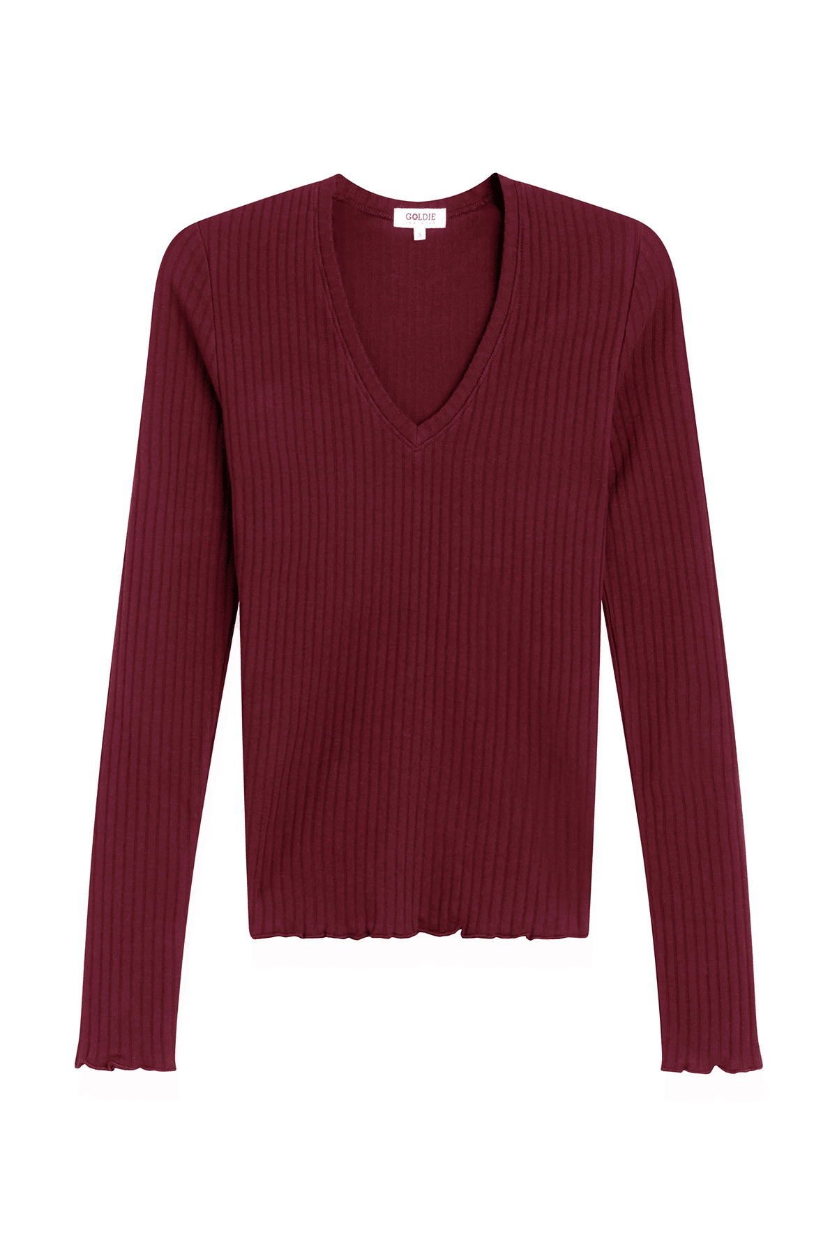 Chelsea V Neck Top - Goldie LeWinter #color_bordeaux - limited edition