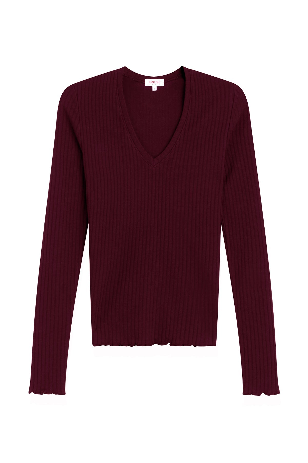 Chelsea V Neck Top - Goldie LeWinter #color_bordeaux - limited edition