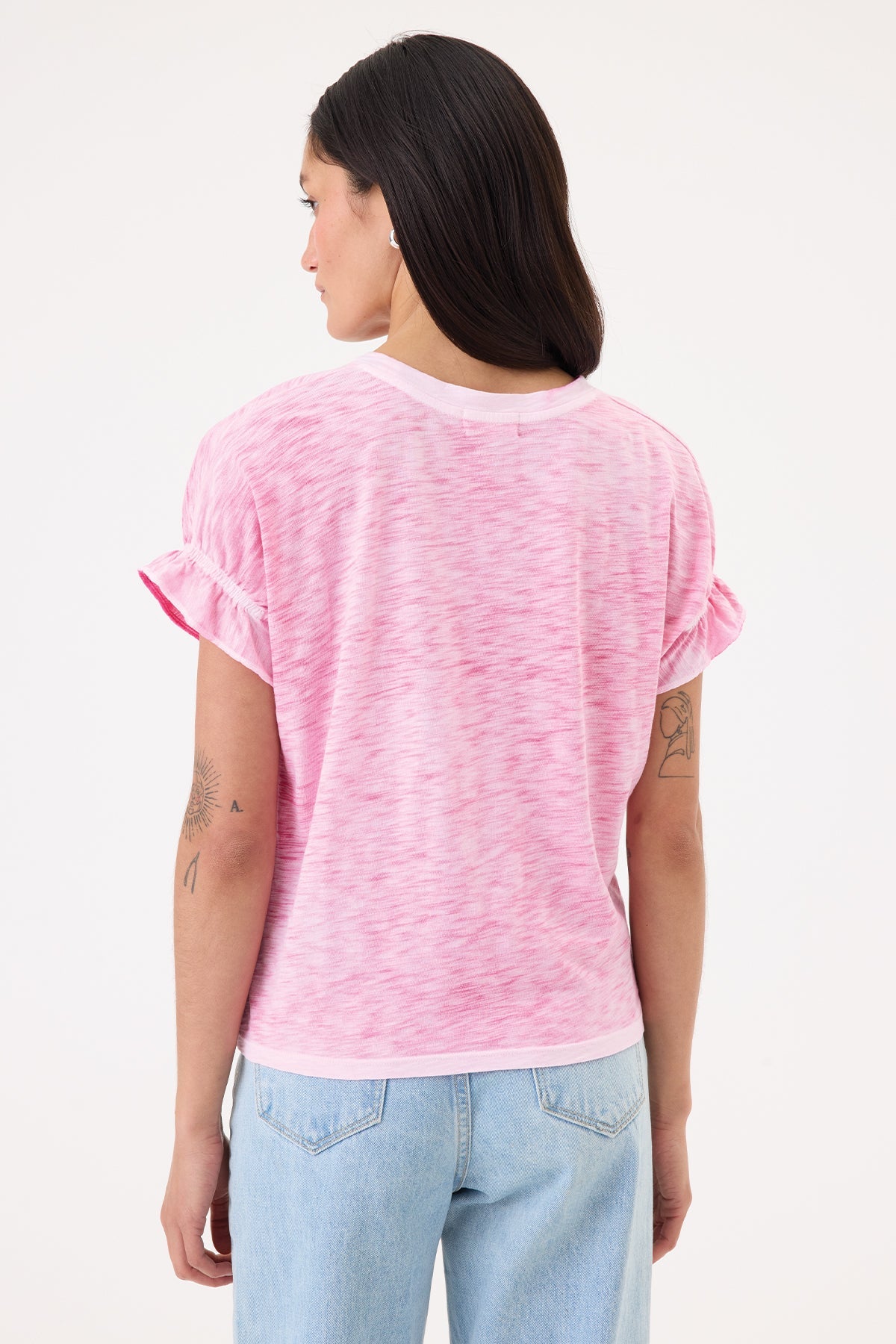 Coastal Sunwash Puff & Ruffle Sleeve Tee