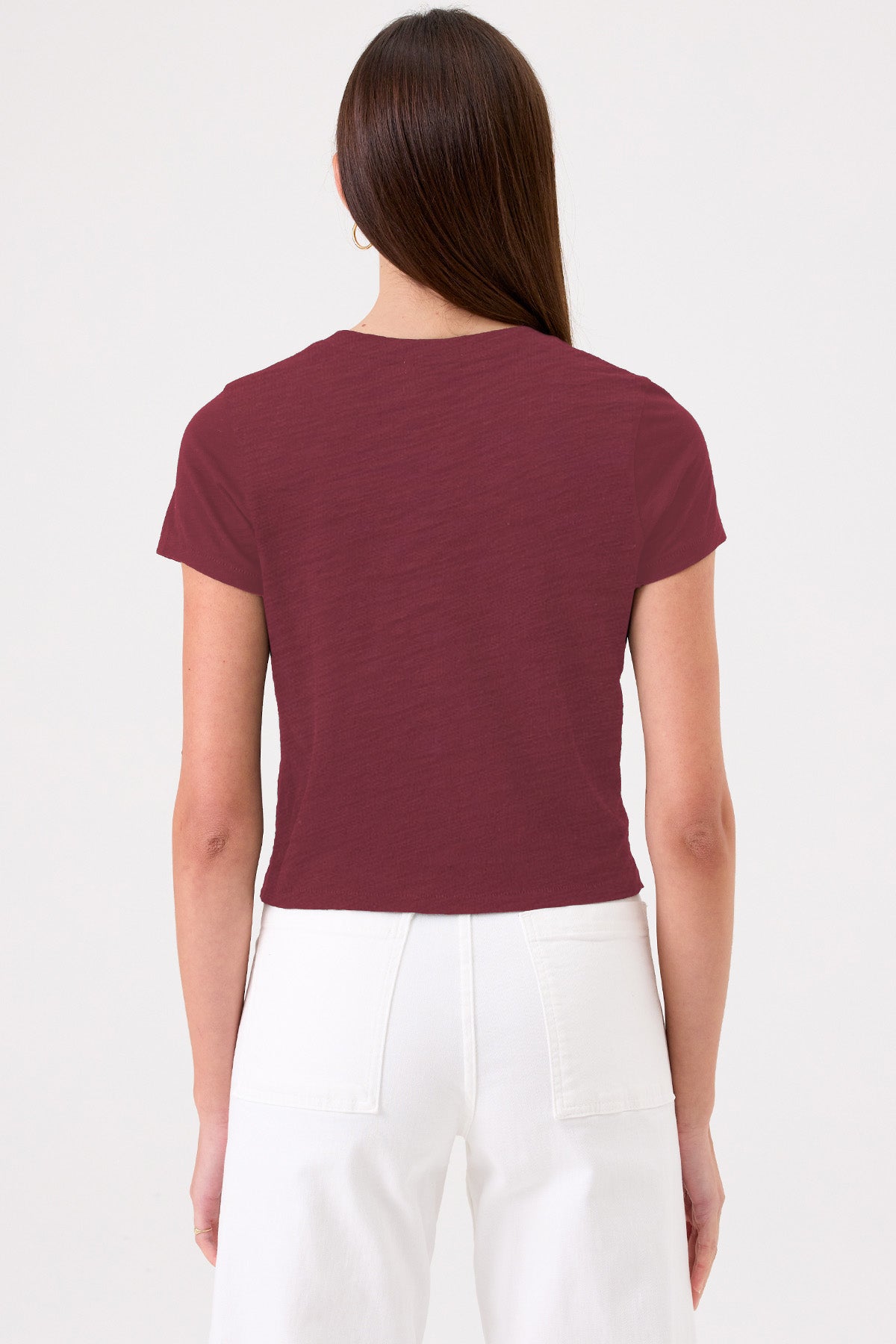 Cropped Boy Tee - Goldie LeWinter #color_bordeaux - limited edition