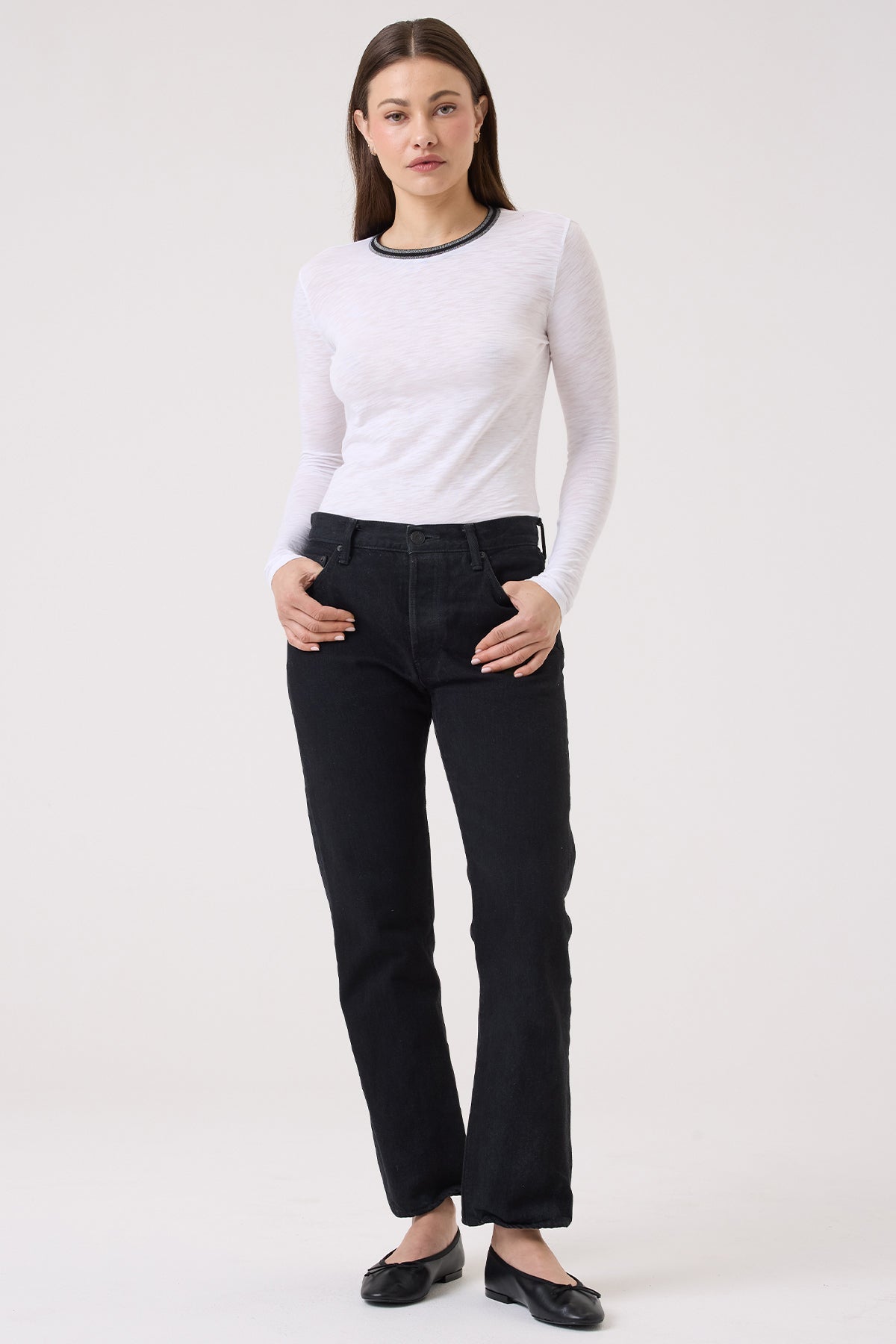 Daylight Shimmer Tipped Ringer Top