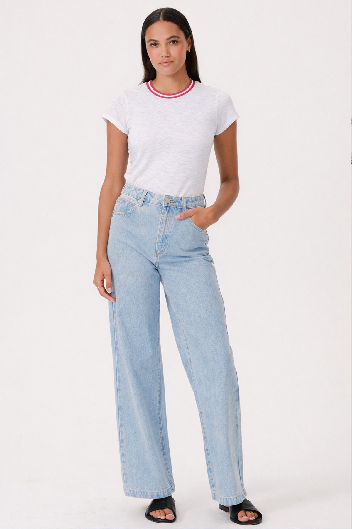 Double Shimmer Tipped Ringer Tee