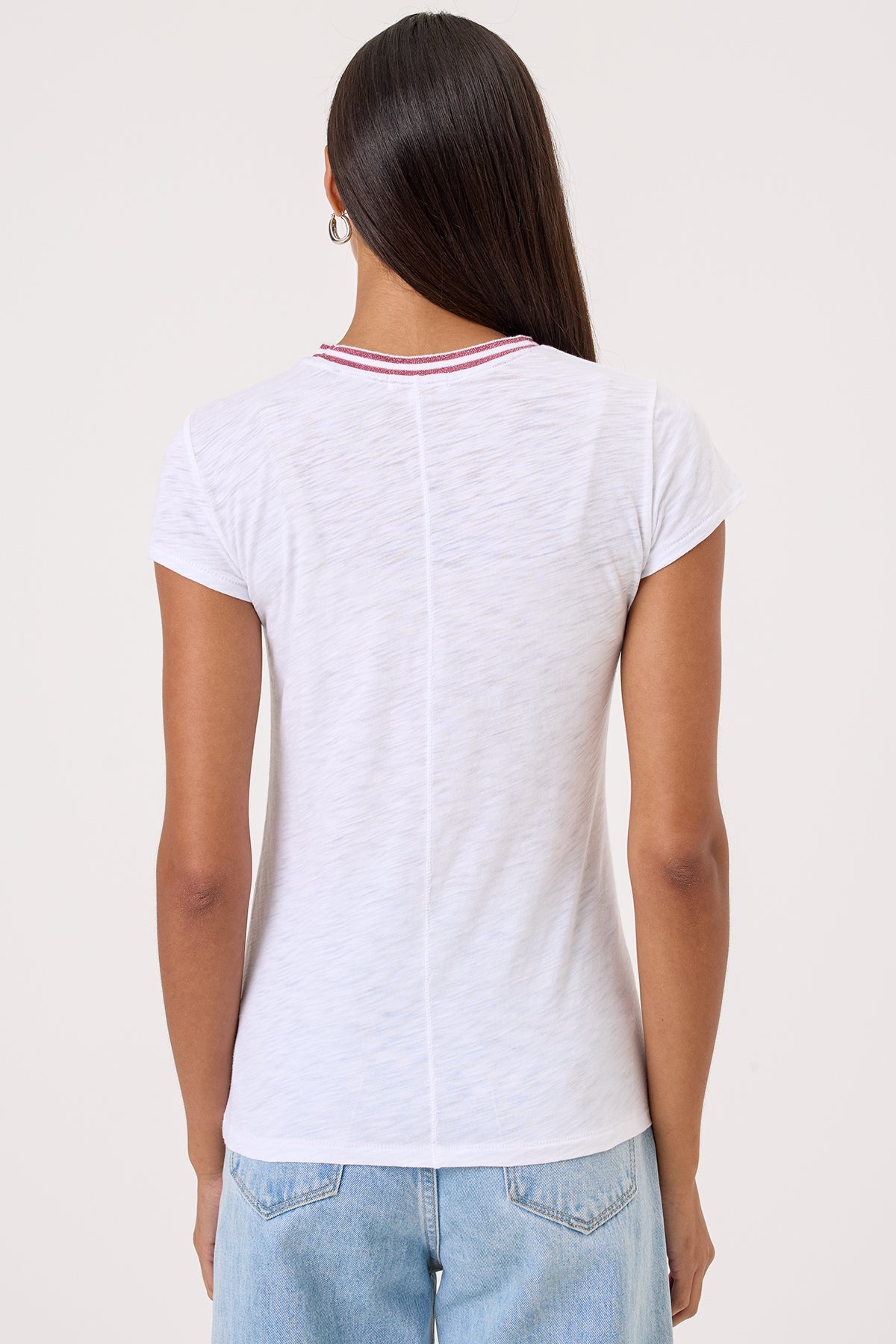 Double Shimmer Tipped Ringer Tee