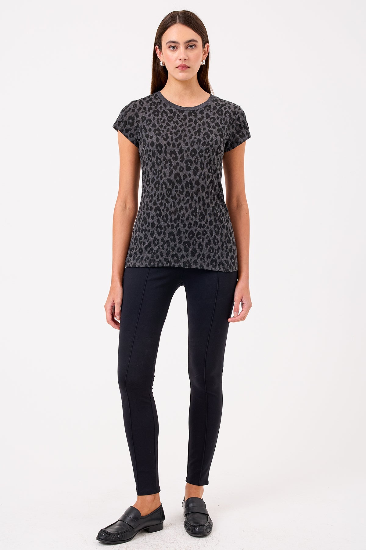 Fauve Ringer Tee - Goldie LeWinter #color_charcoal heather