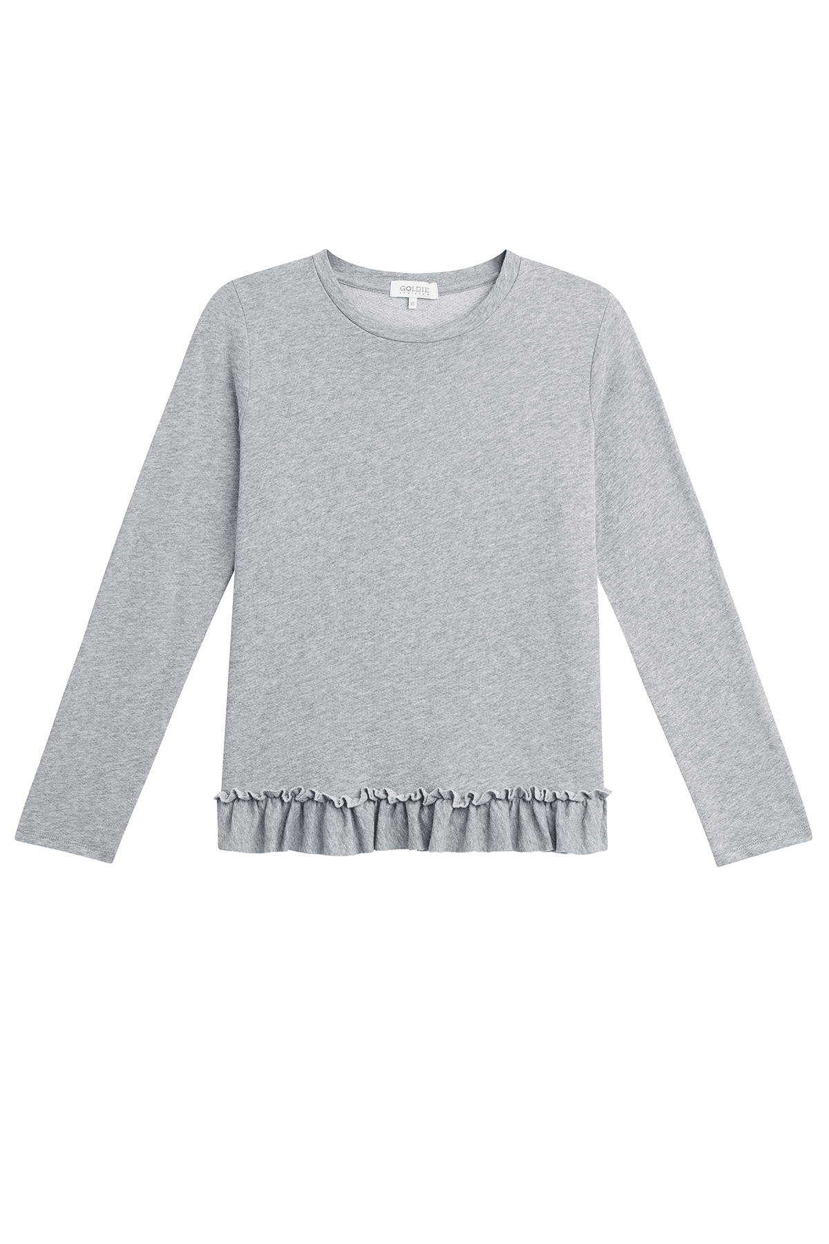 Melierter Rüschenpullover