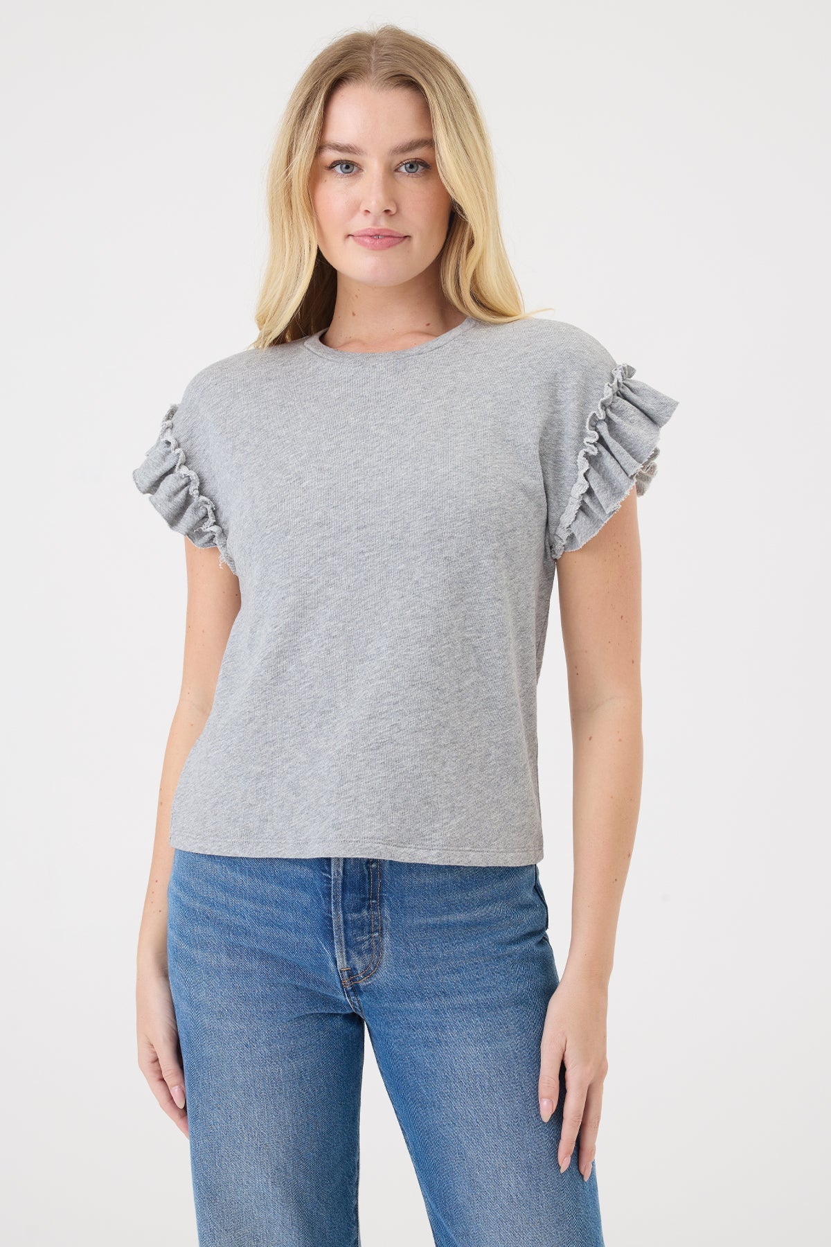 Heathered Ruffle Top
