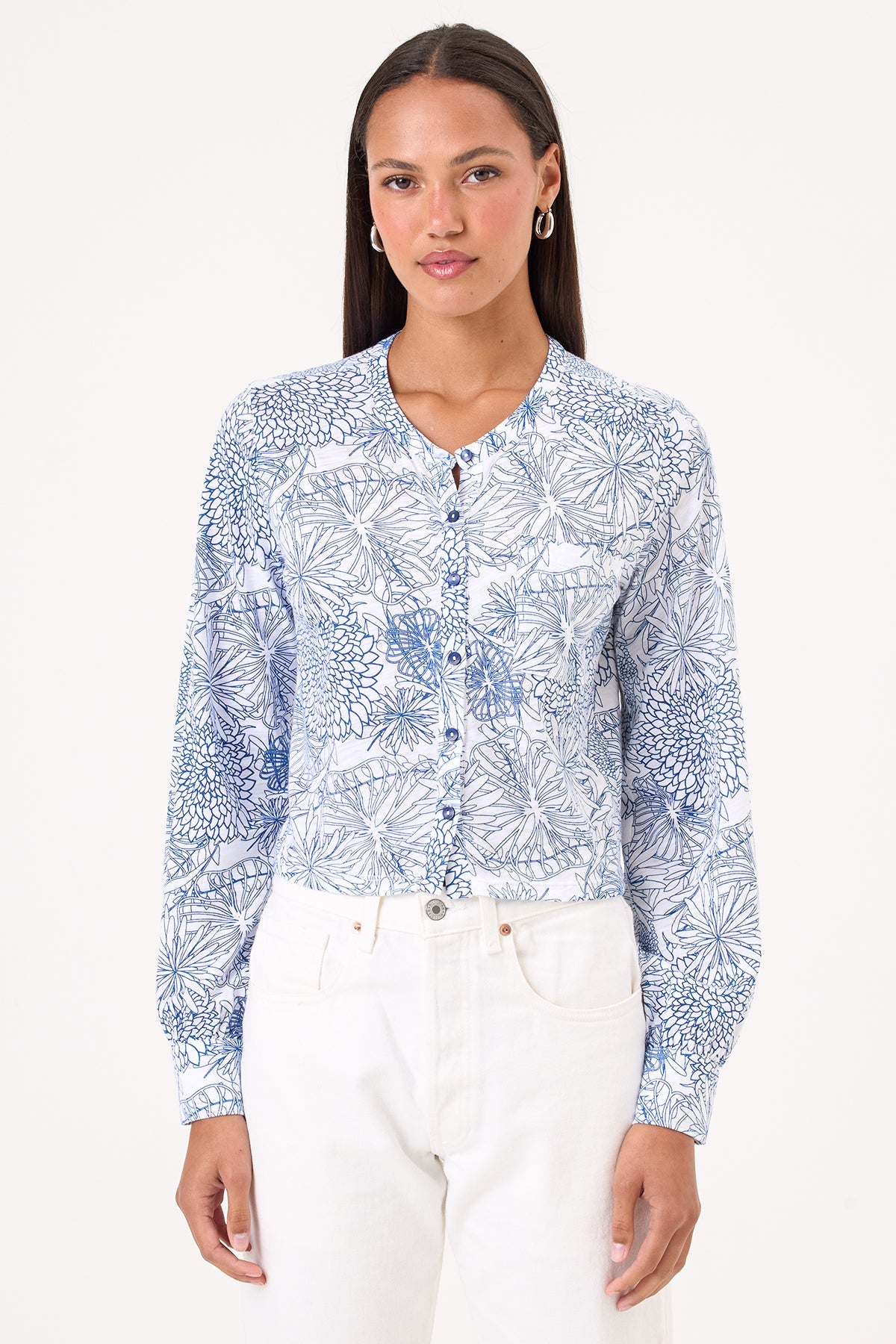 Julia Botanical Crop Shirt
