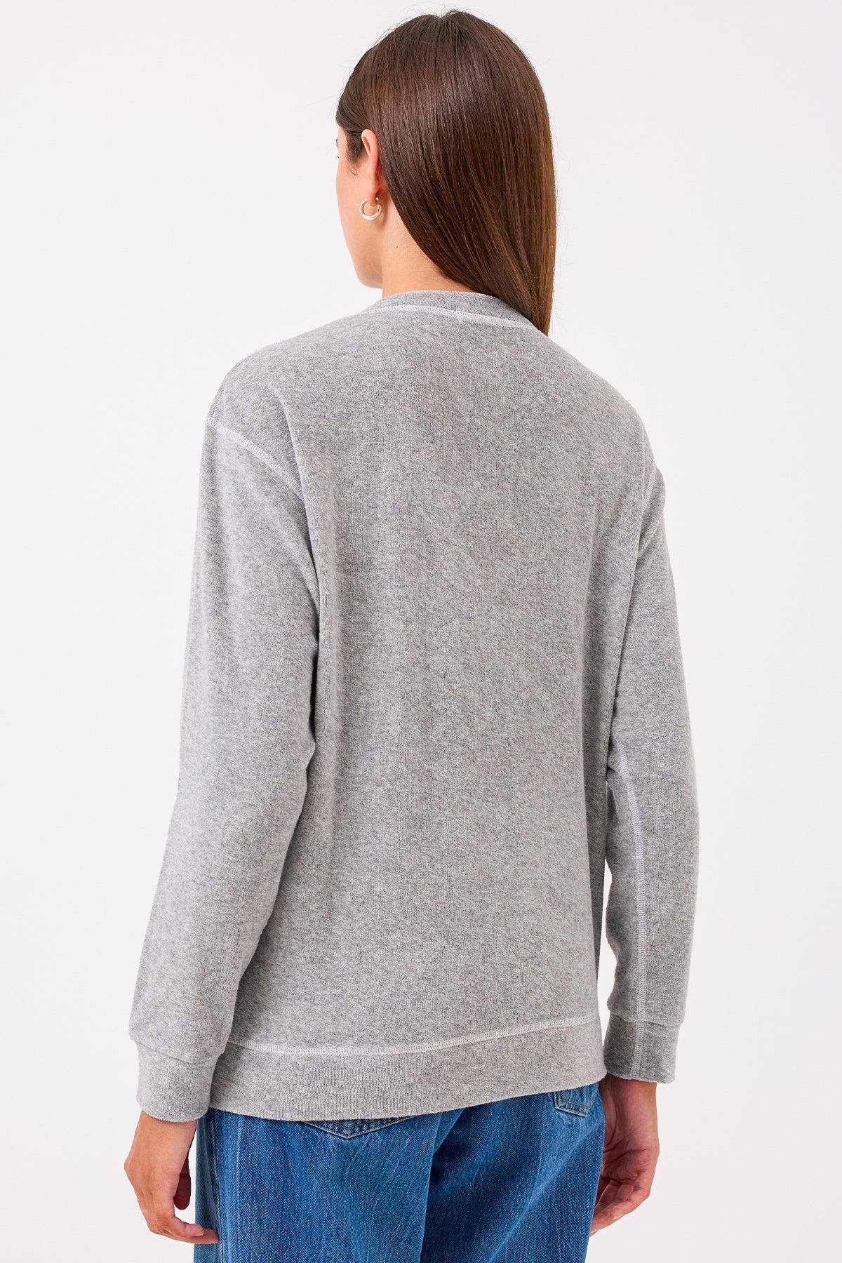 Life of Luxury V Neck Sweatshirt - Goldie LeWinter #color_gray heather
