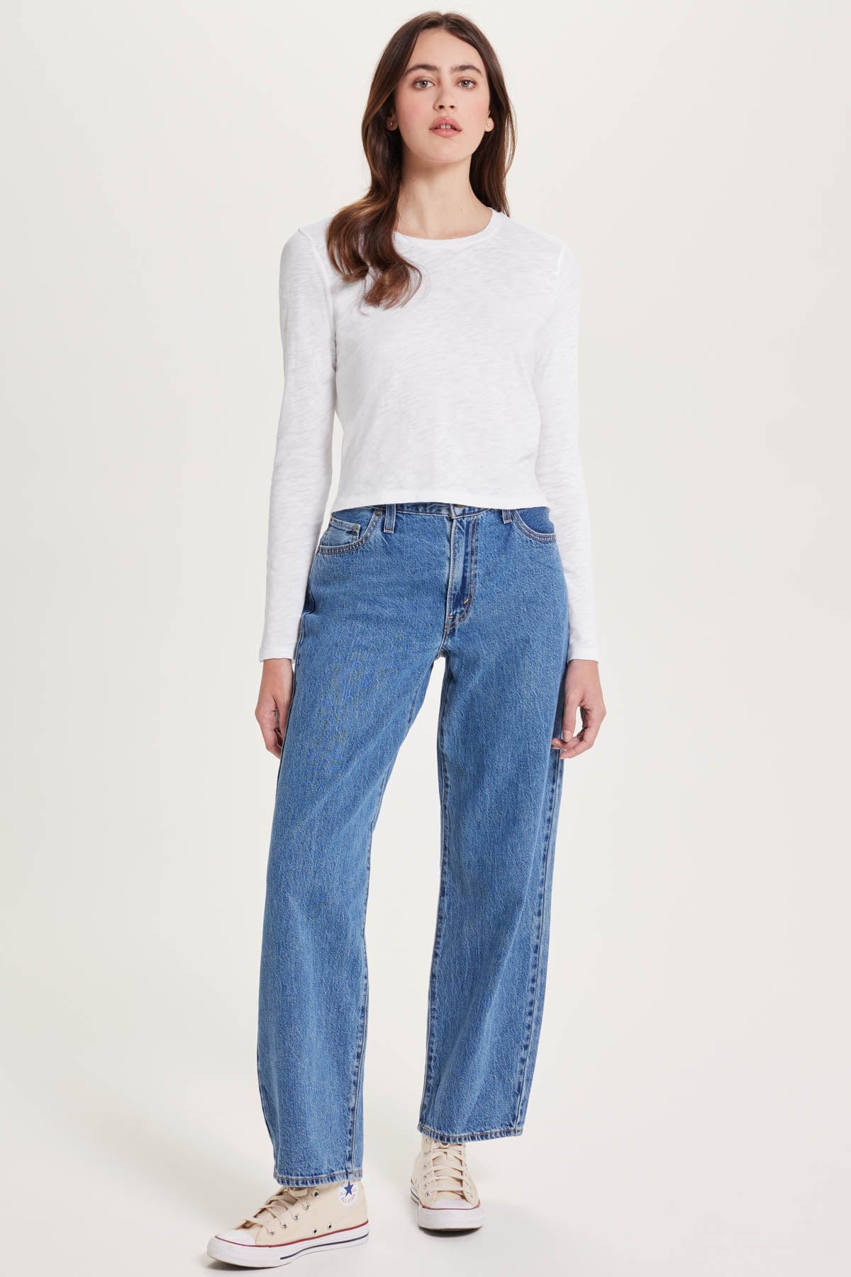 Long Sleeve Cropped Boy Tee - Goldie LeWinter