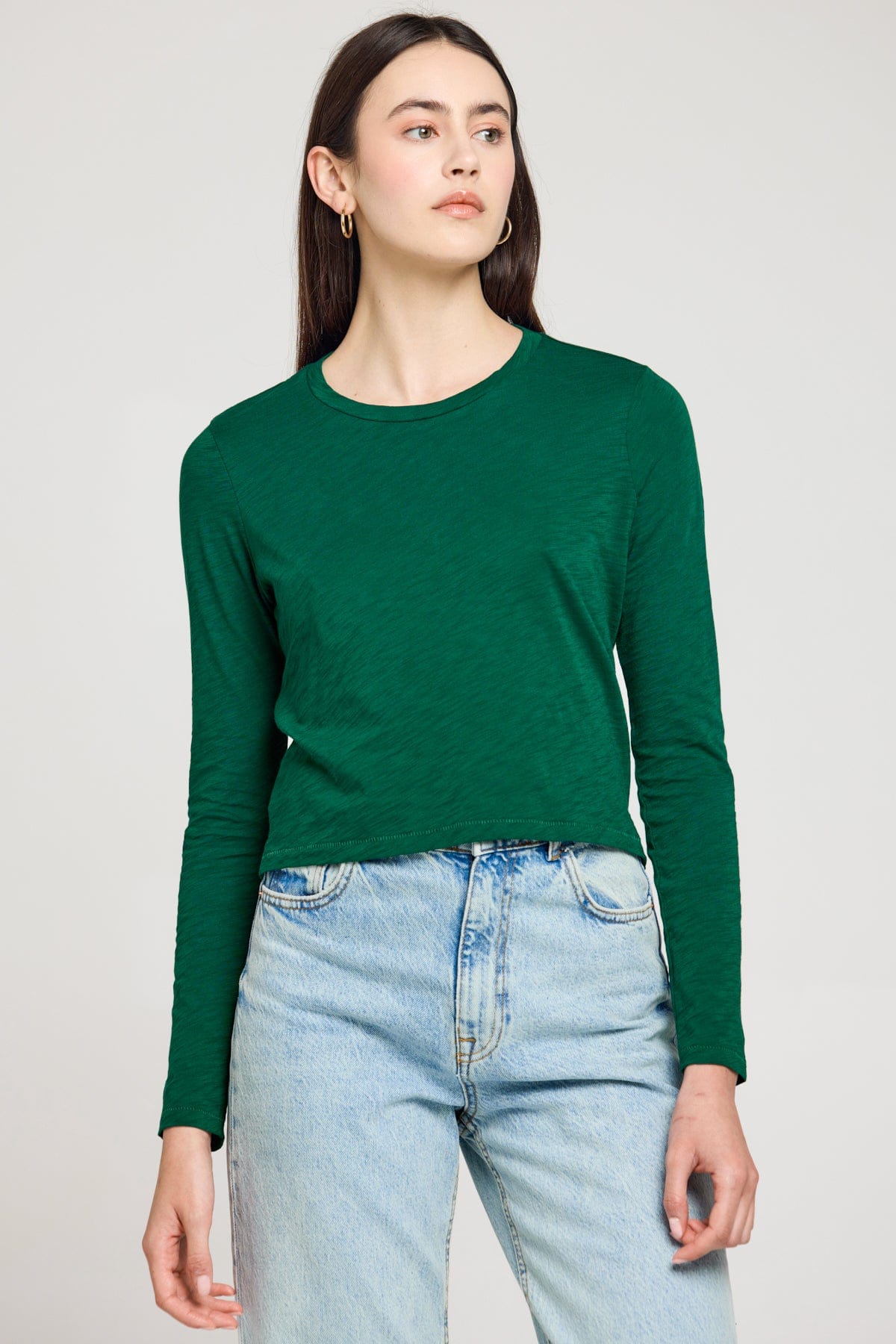 Long Sleeve Cropped Boy Tee - Goldie LeWinter
