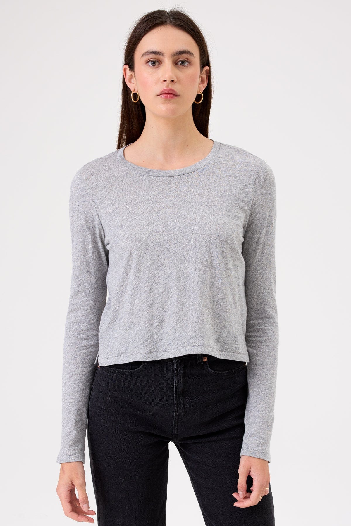 Long Sleeve Cropped Boy Tee - Goldie LeWinter
