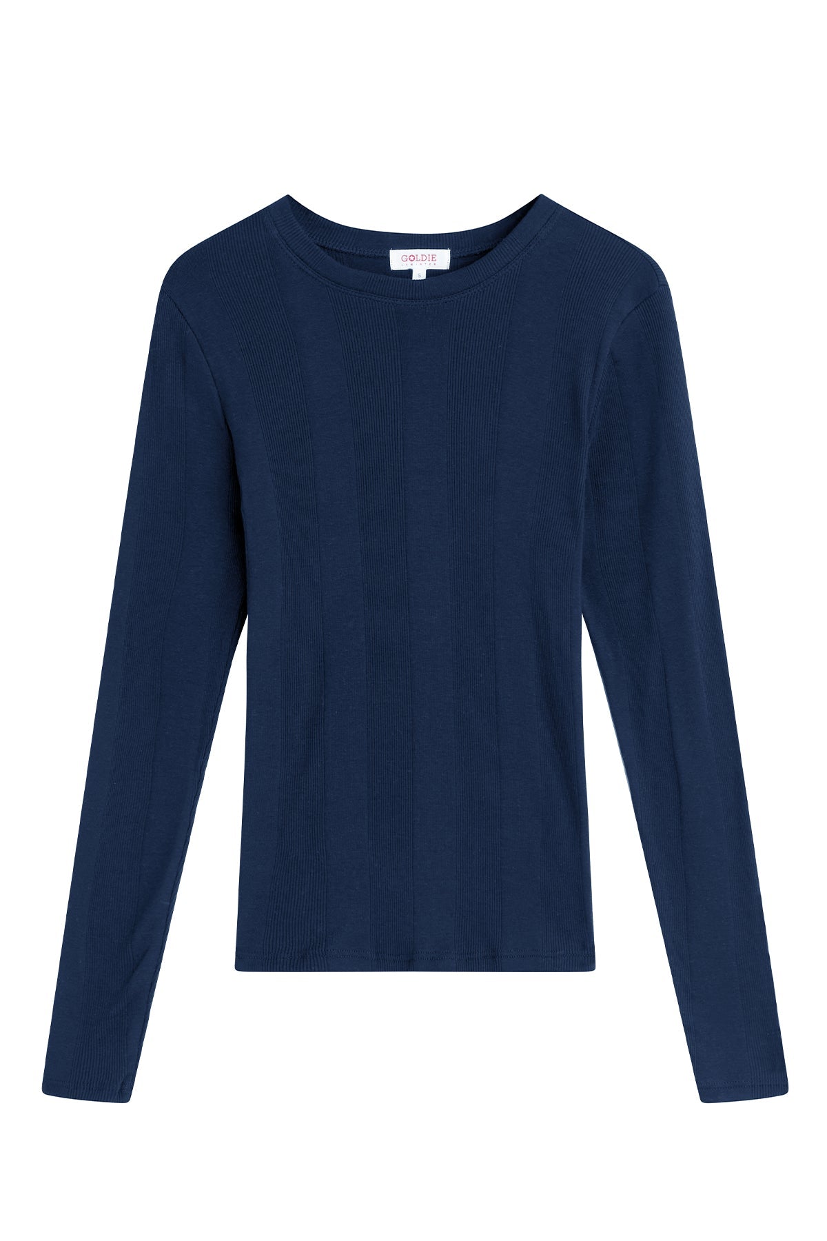 Long Sleeve Variegated Rib Tee - Goldie LeWinter #color_navy