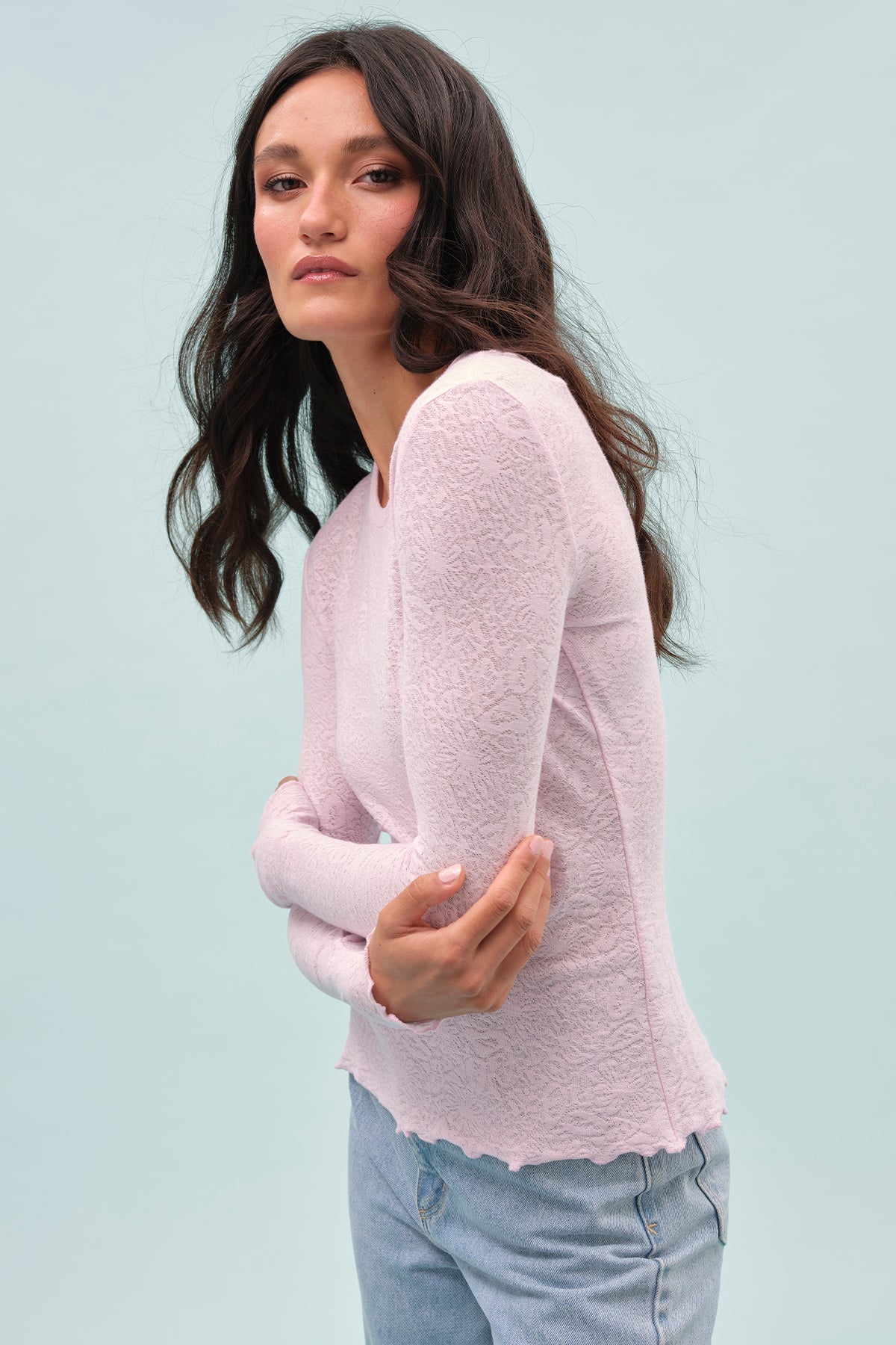 Love Story Long Sleeve Tee - Goldie LeWinter #color_cherry blossom - limited edition