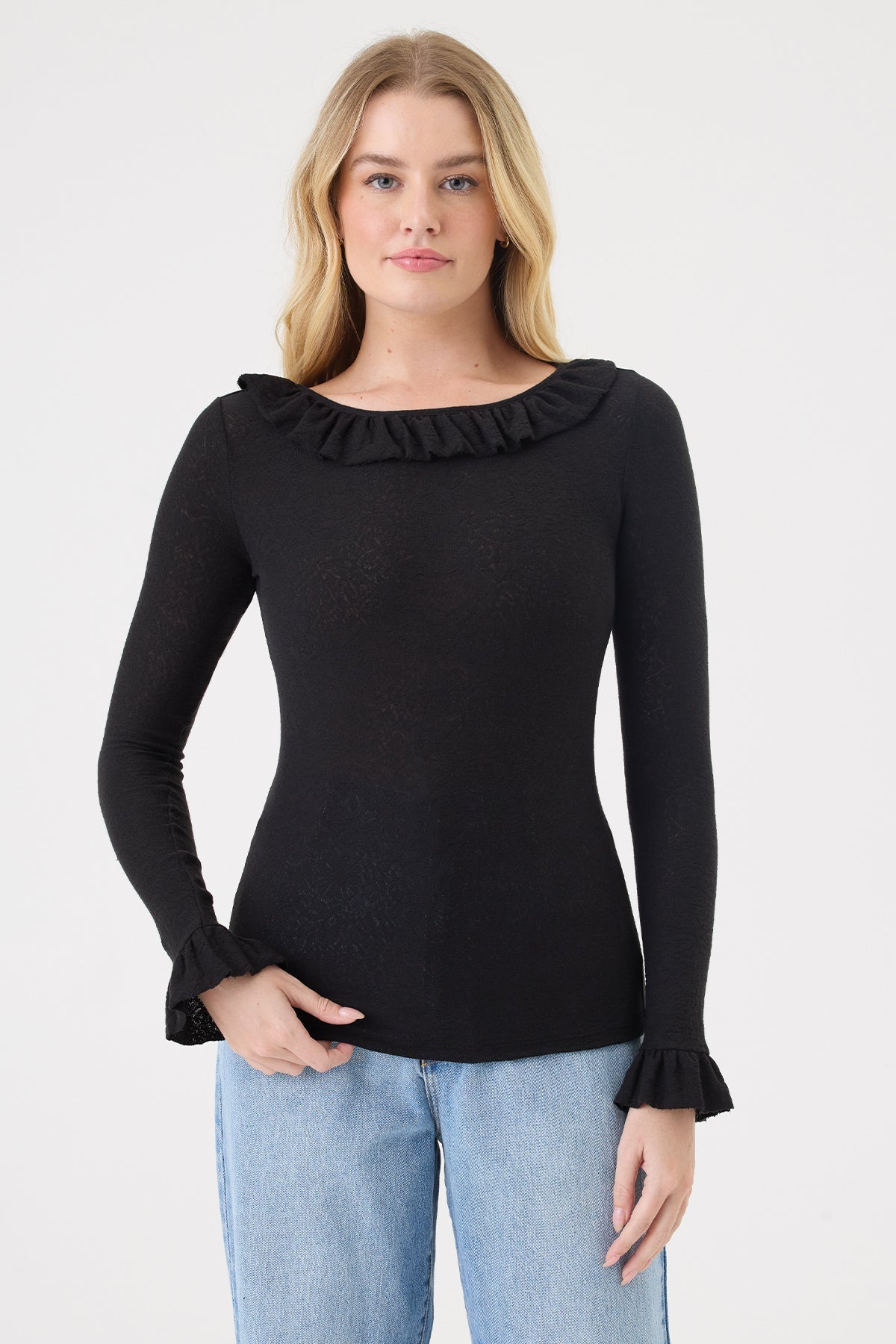 Love Story Ruffle Top - Goldie LeWinter #color_black