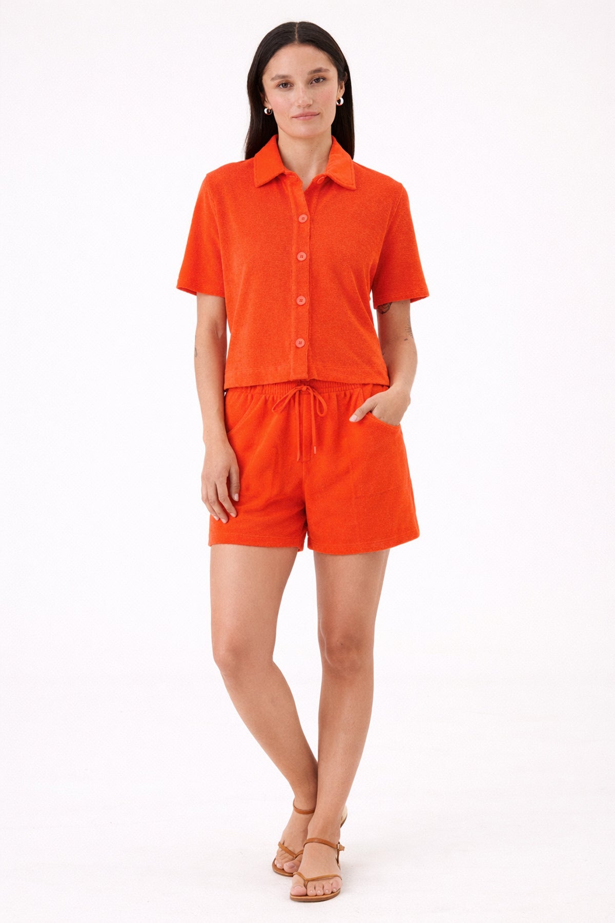 Luxe Life Button Down - Goldie LeWinter #color_fiesta