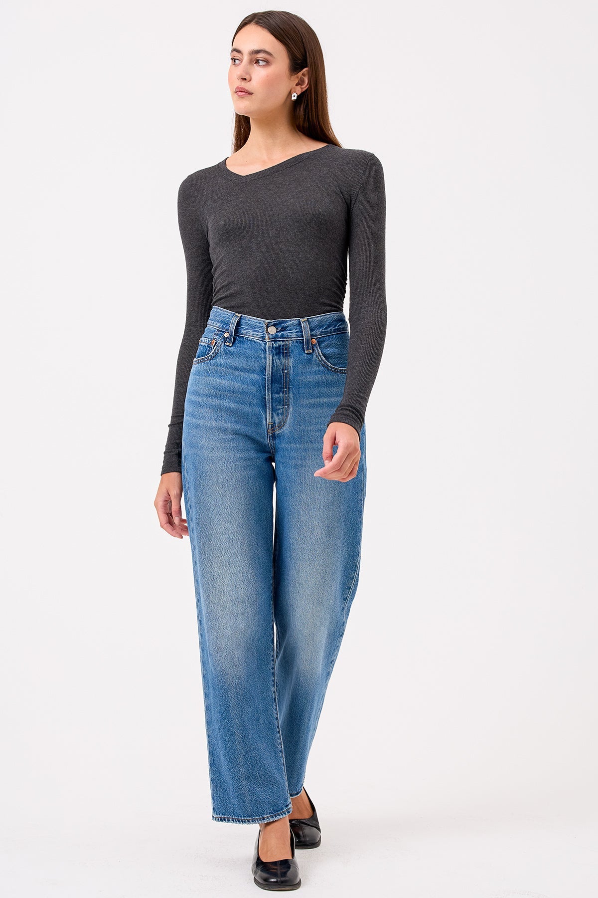 Goldie LeWinter - Margot Top #color_charcoal heather
