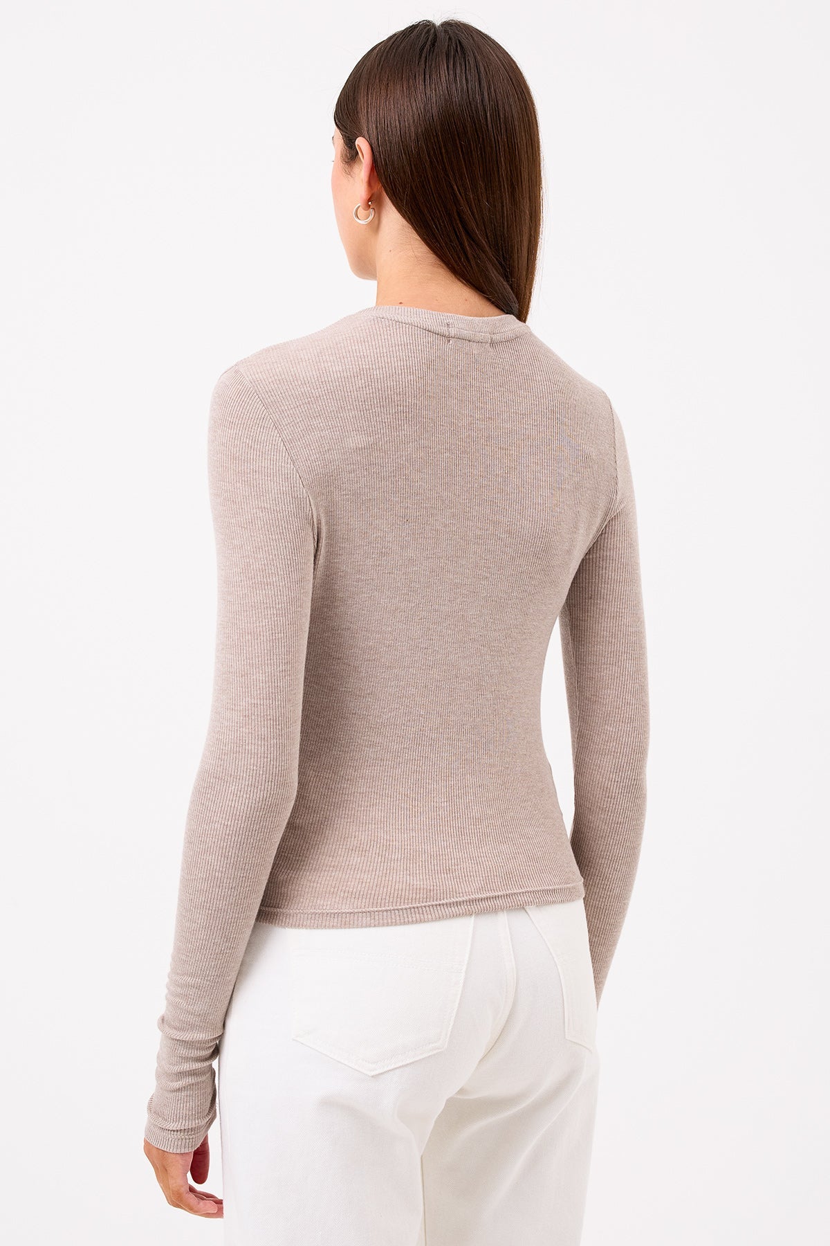 Marina Ribbed Crop Cardigan - Goldie LeWinter #color_oatmeal - limited edition