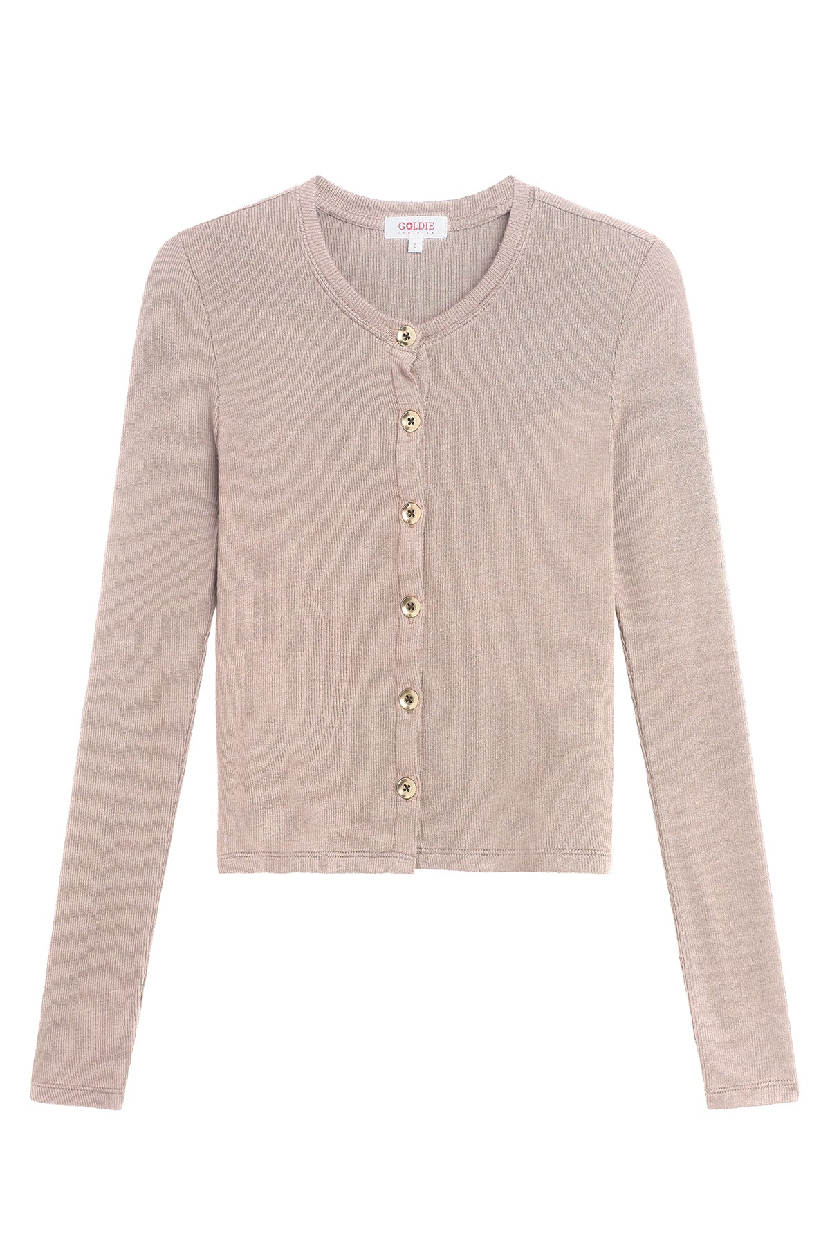 Marina Ribbed Crop Cardigan - Goldie LeWinter #color_oatmeal - limited edition
