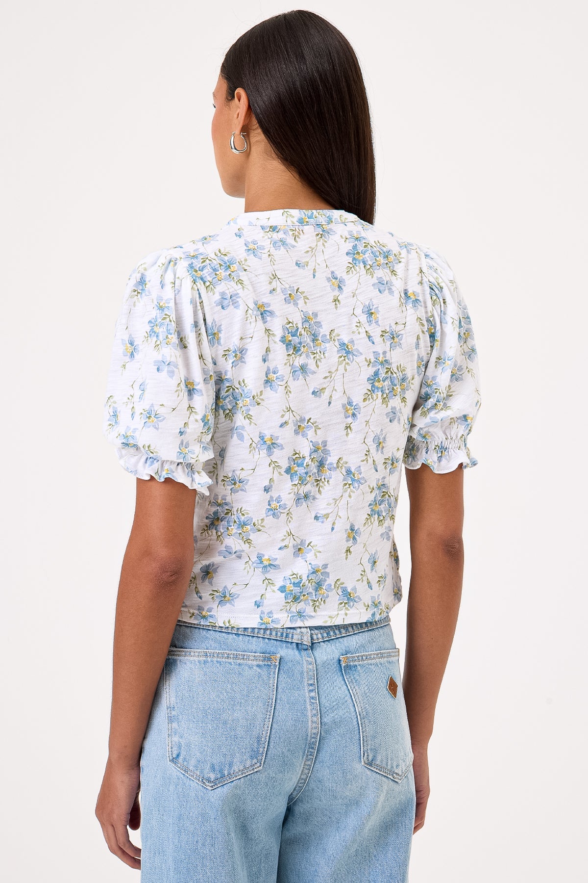 Meadow Blouse - Romantic Pima Cotton Ruffle Sleeve Blouse | GOLDIE