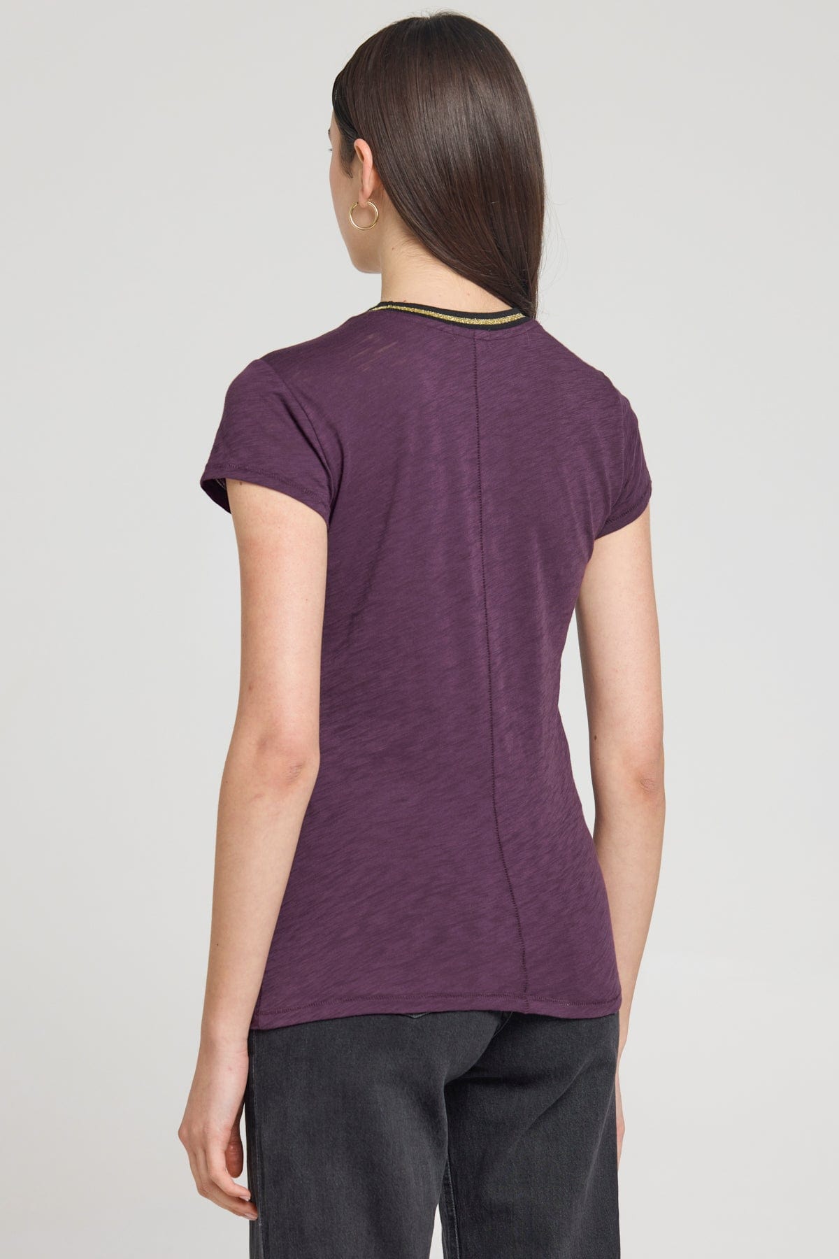 Metallic Tipped Ringer Tee - Goldie LeWinter