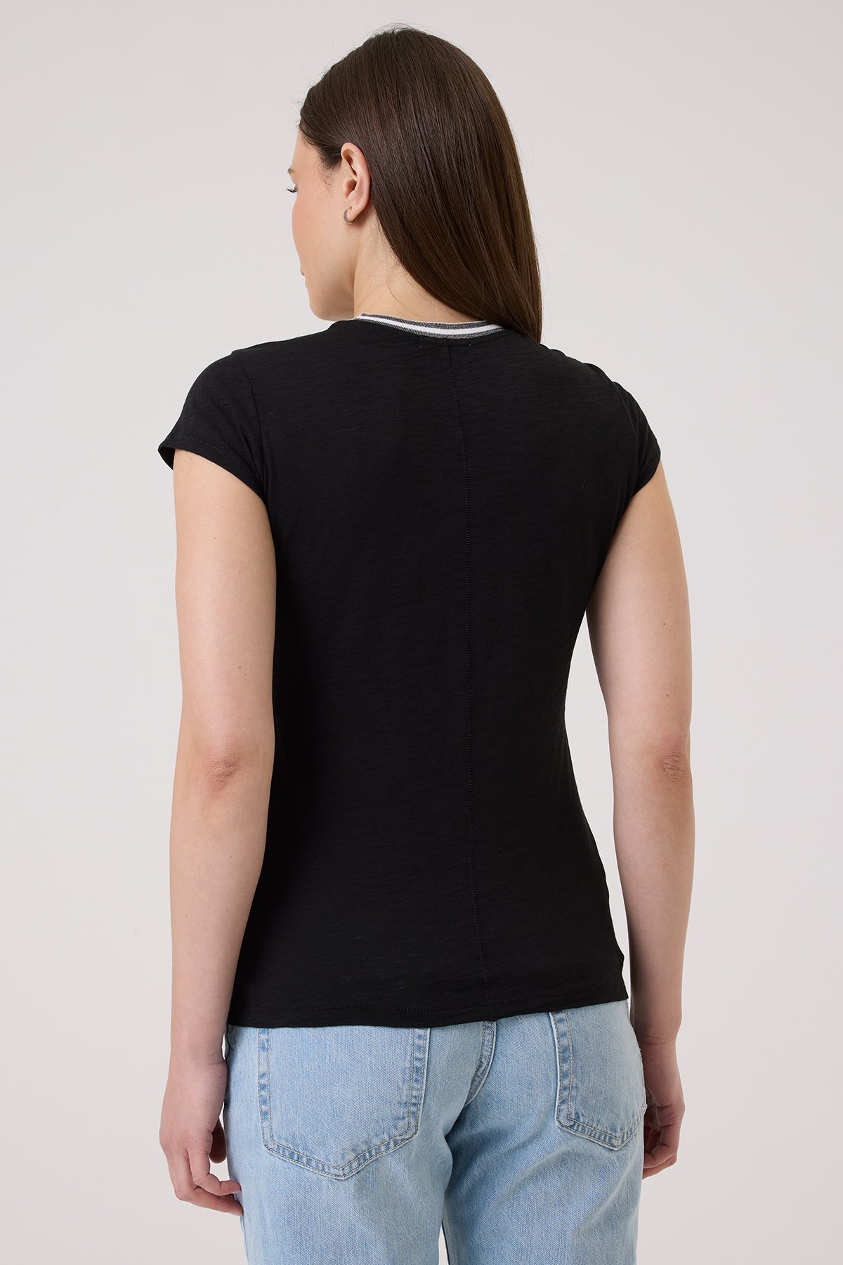 Midnight Shimmer Tipped Ringer Tee