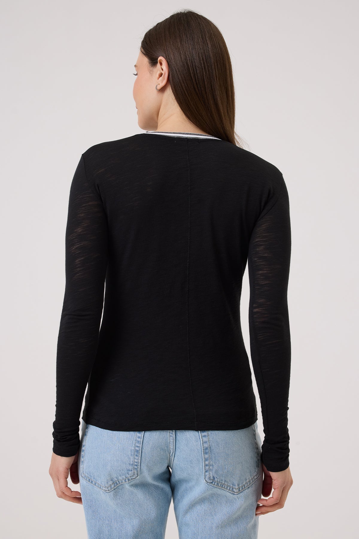 Midnight Shimmer Tipped Ringer Top