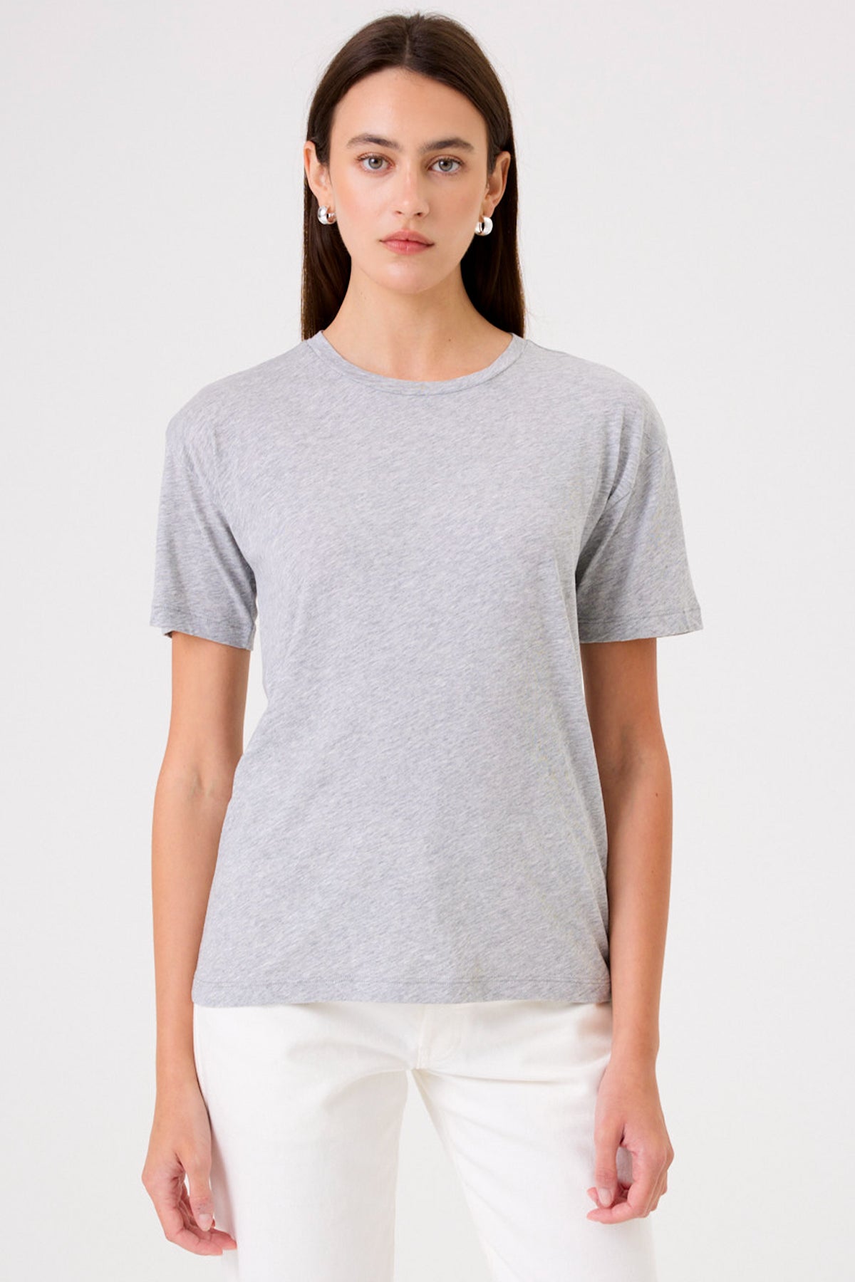Organic Girlfriend Tee - Goldie LeWinter #color_gray heather