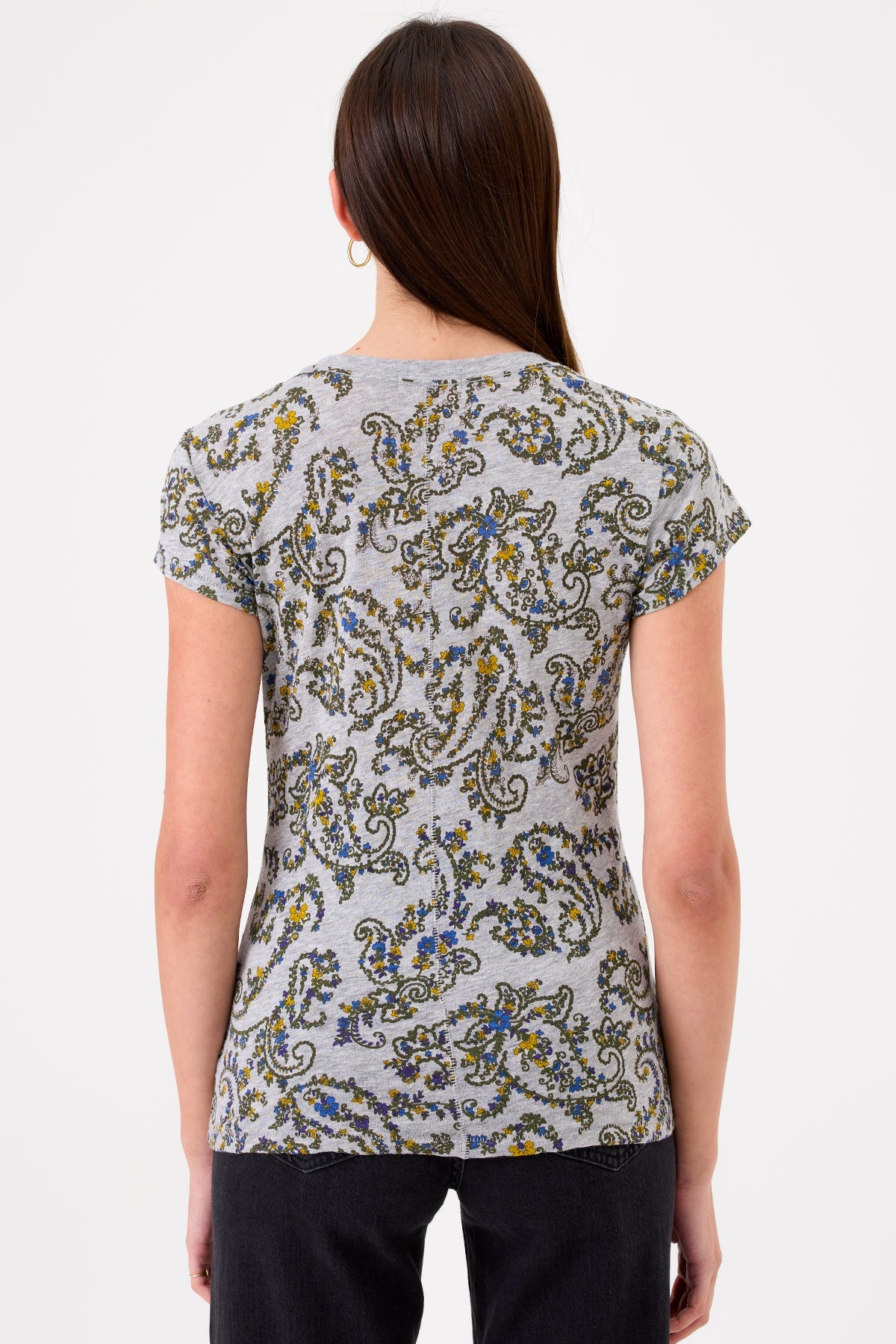Paisley Grove Ringer Tee - Goldie LeWinter #color_gray heather