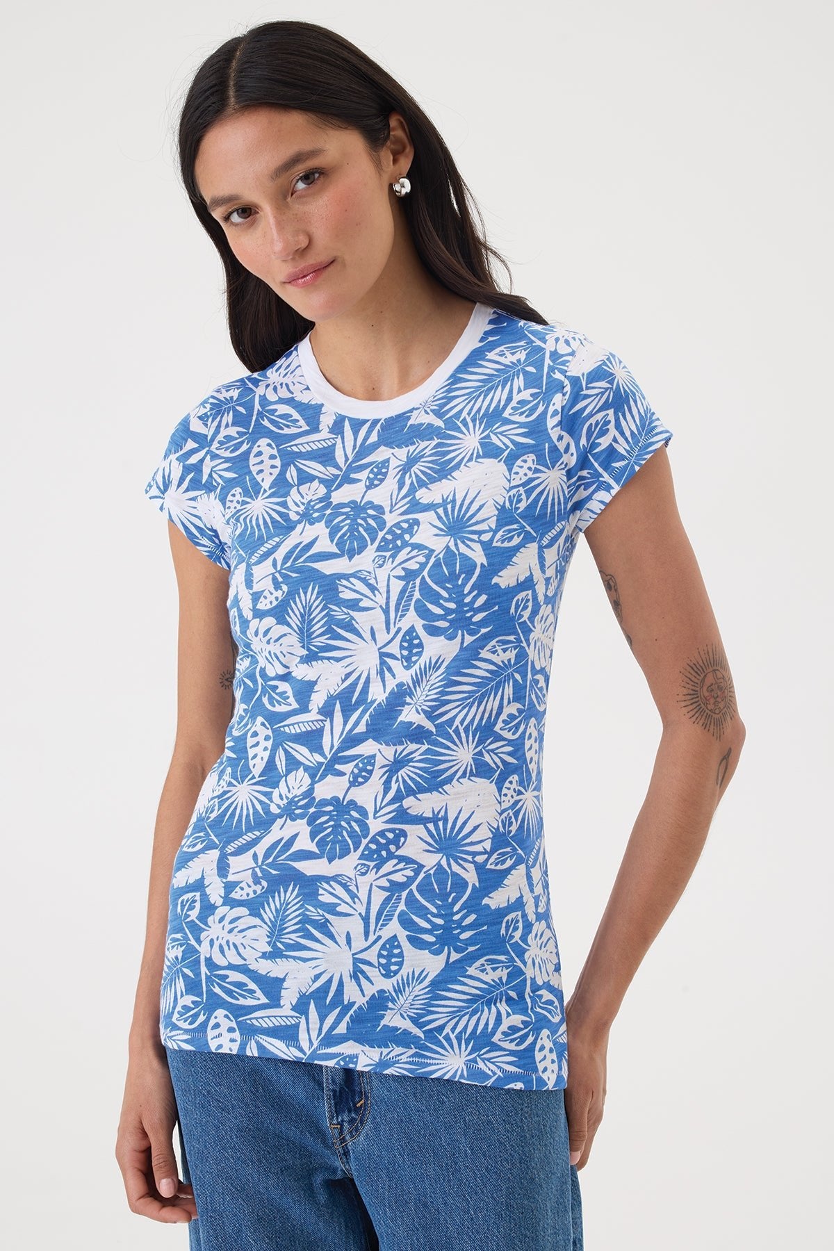 Paradise Ringer Tee - Goldie LeWinter #color_sea - limited edition