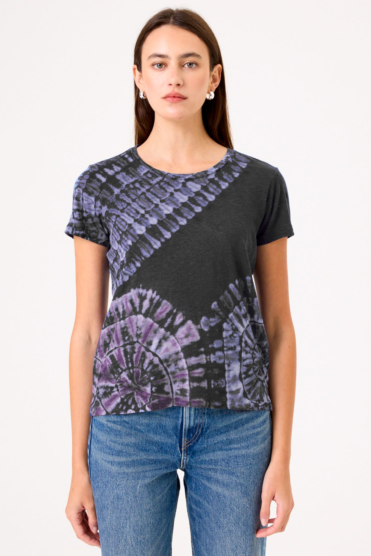 Patchwork Tie Dye Boy Tee - Goldie LeWinter #color_charcoal heather