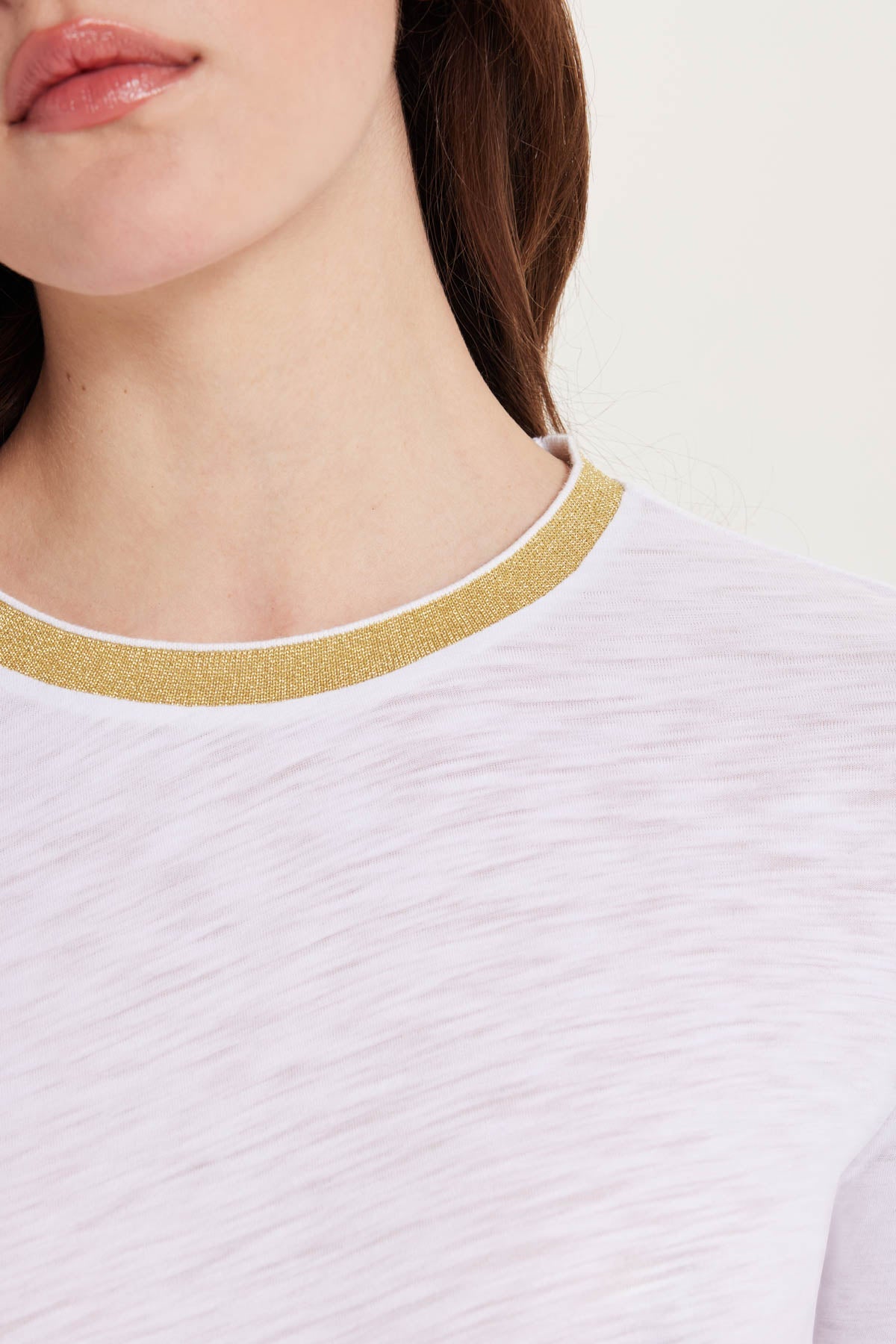 Pavé Shimmer Ringer Top - Goldie LeWinter #color_white